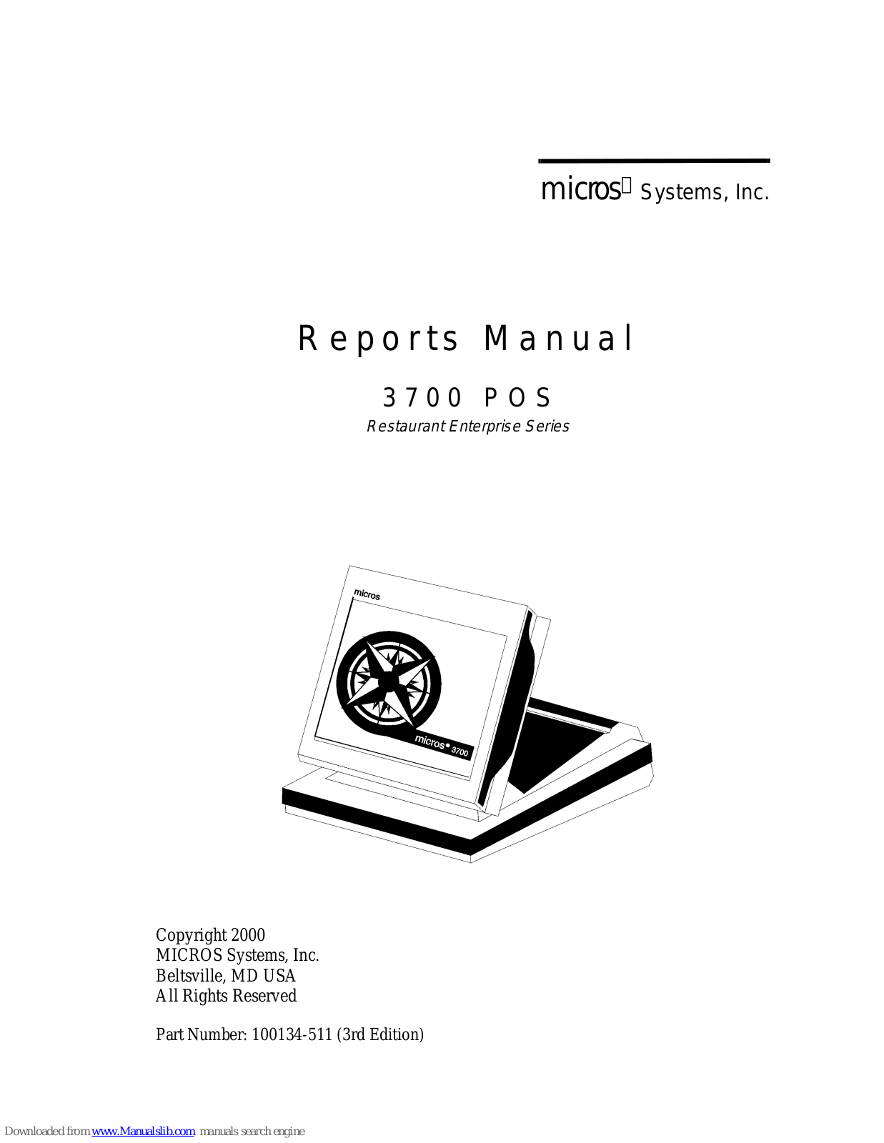 Micros Systems Restaurant Enterprise 3700 POS Reports Manual