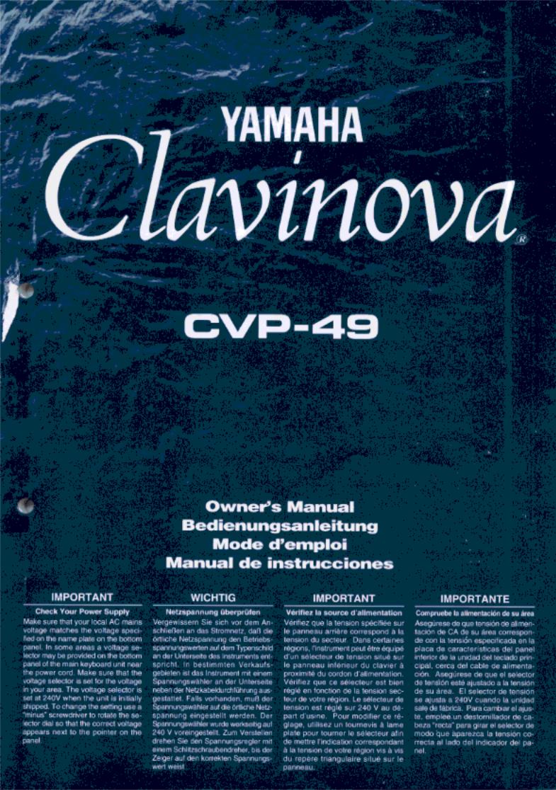 Yamaha CVP-49 User Manual