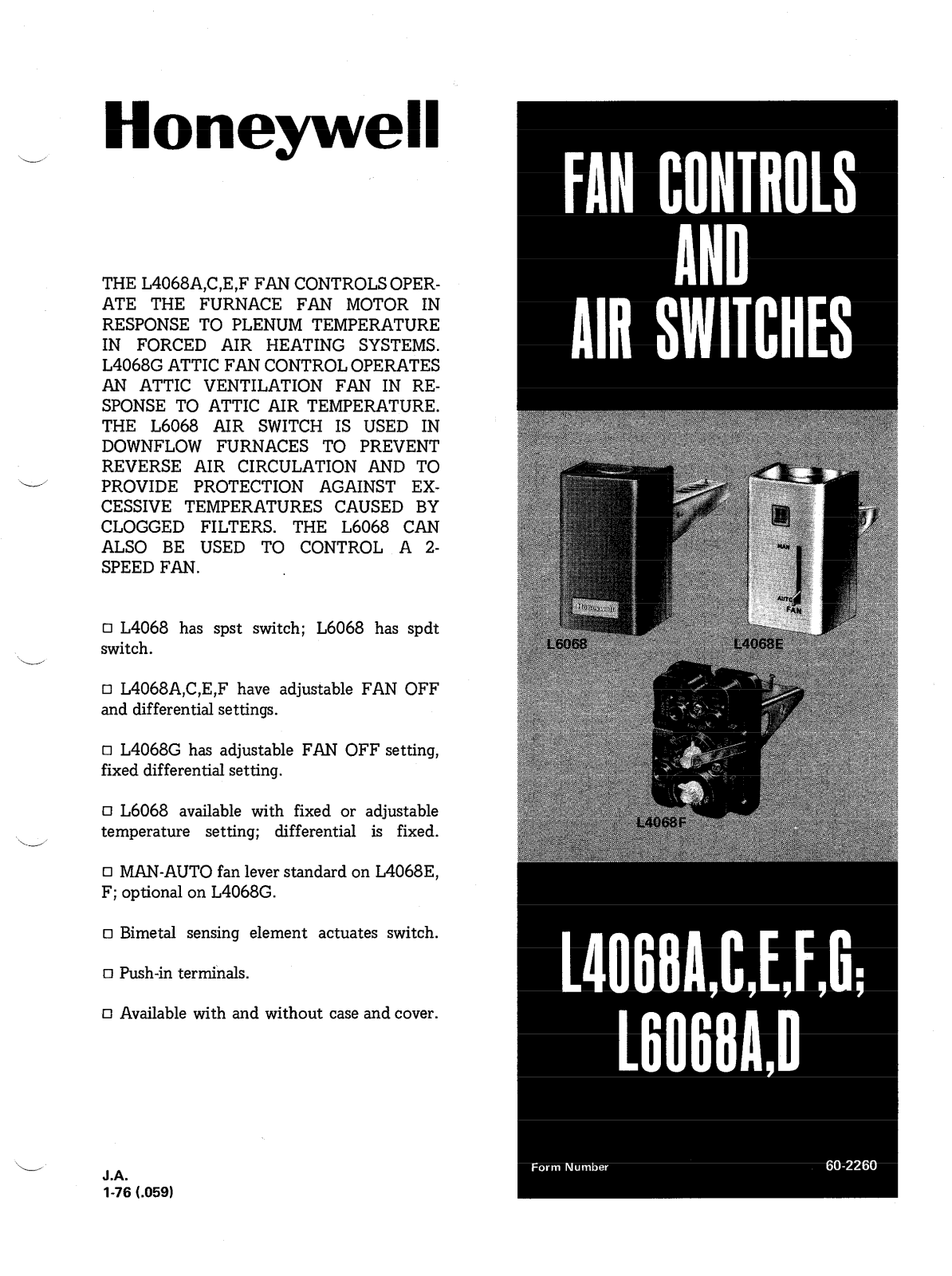 Honeywell L4068, L4068F, L4068A, L4068E, L4068C User Manual - ManualMachine.com