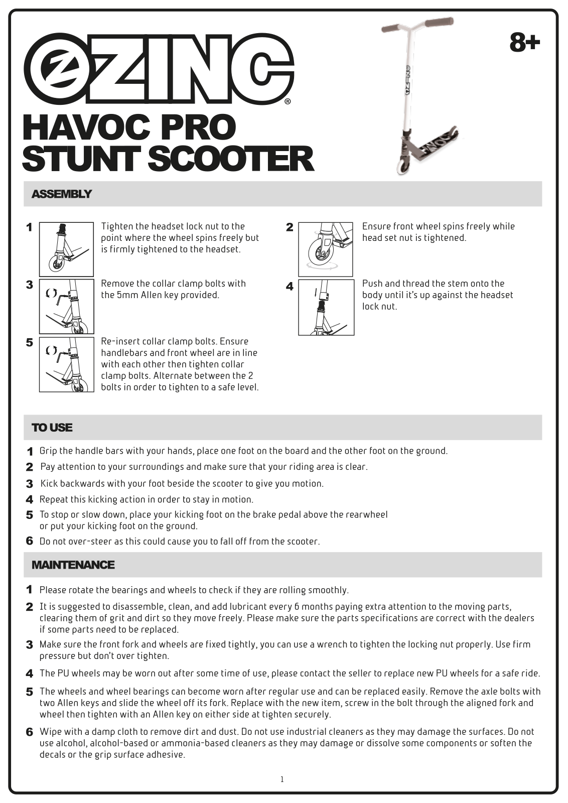 Zinc ZC05187 Instruction manual