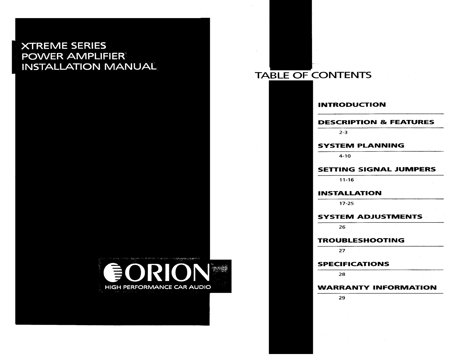 Orion Xtreme User Manual