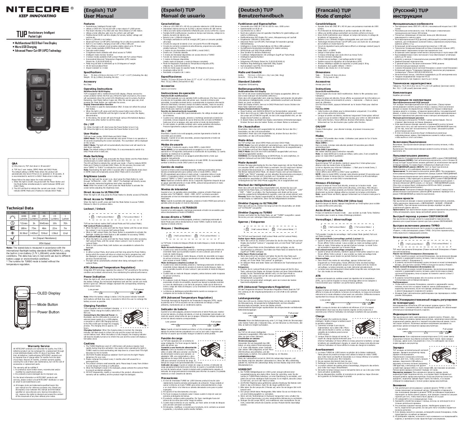 Nitecore TUP User Manual