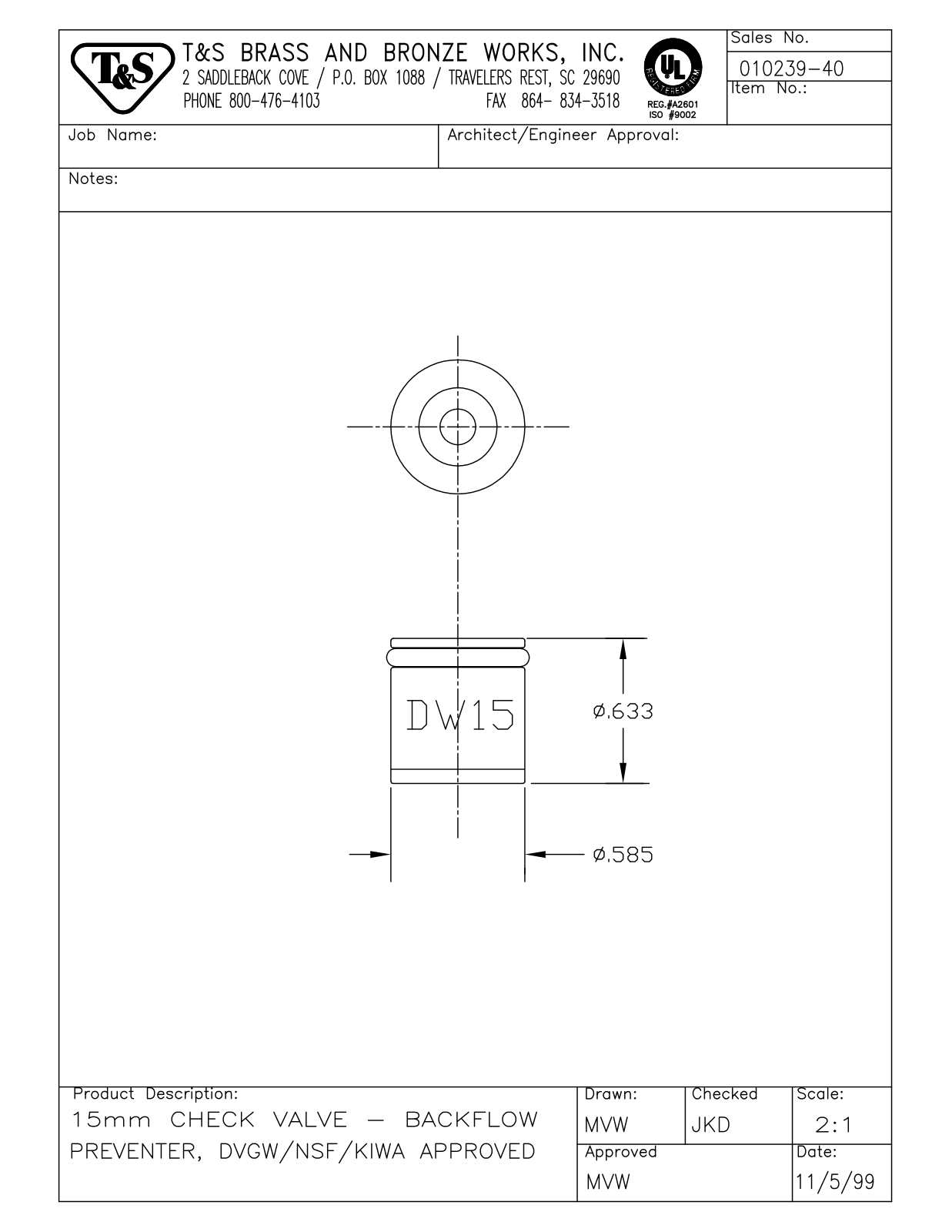 T&S Brass 010239-40 User Manual