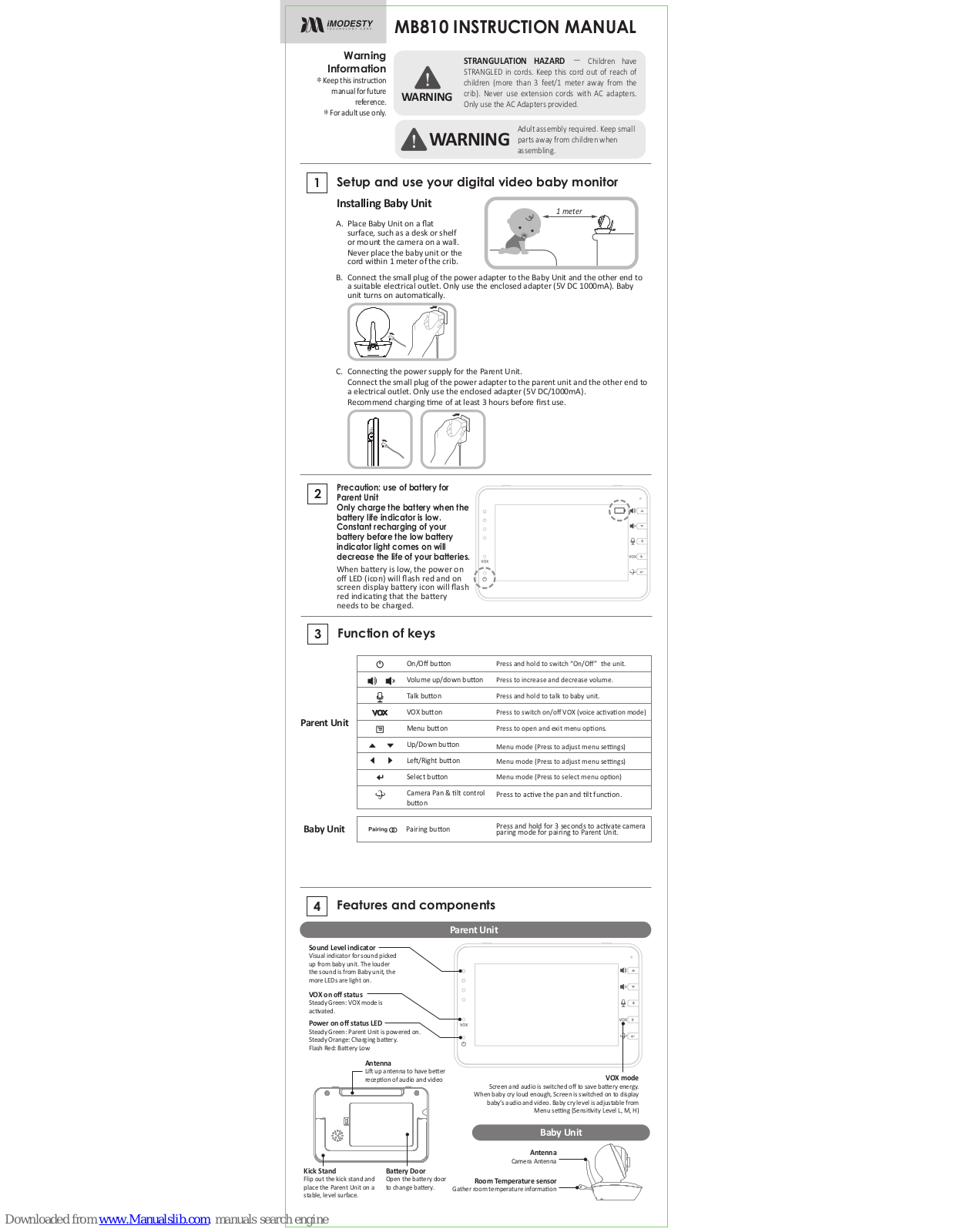 IMODESTY MB810 Instruction Manual