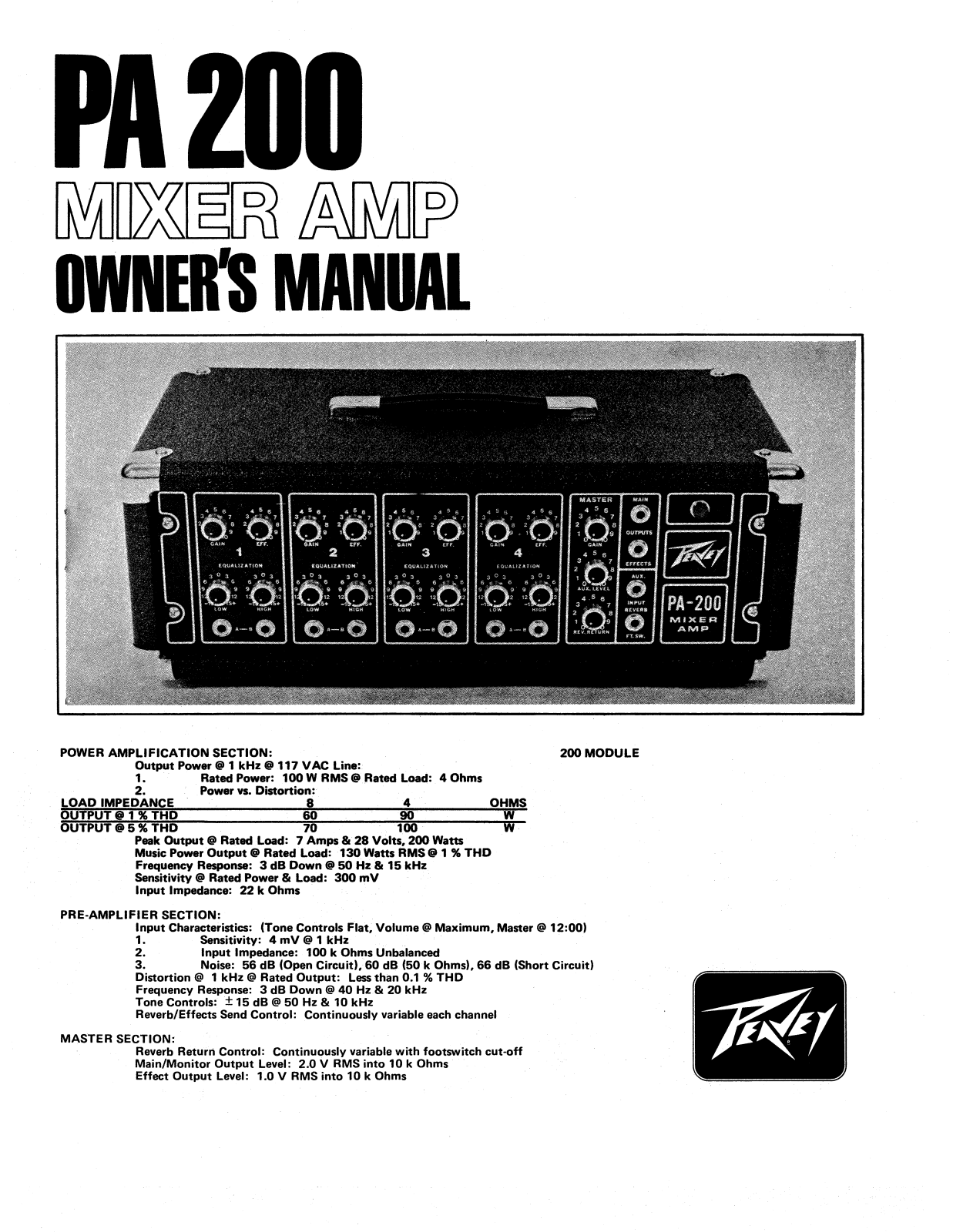 Peavey PA 200 User Manual