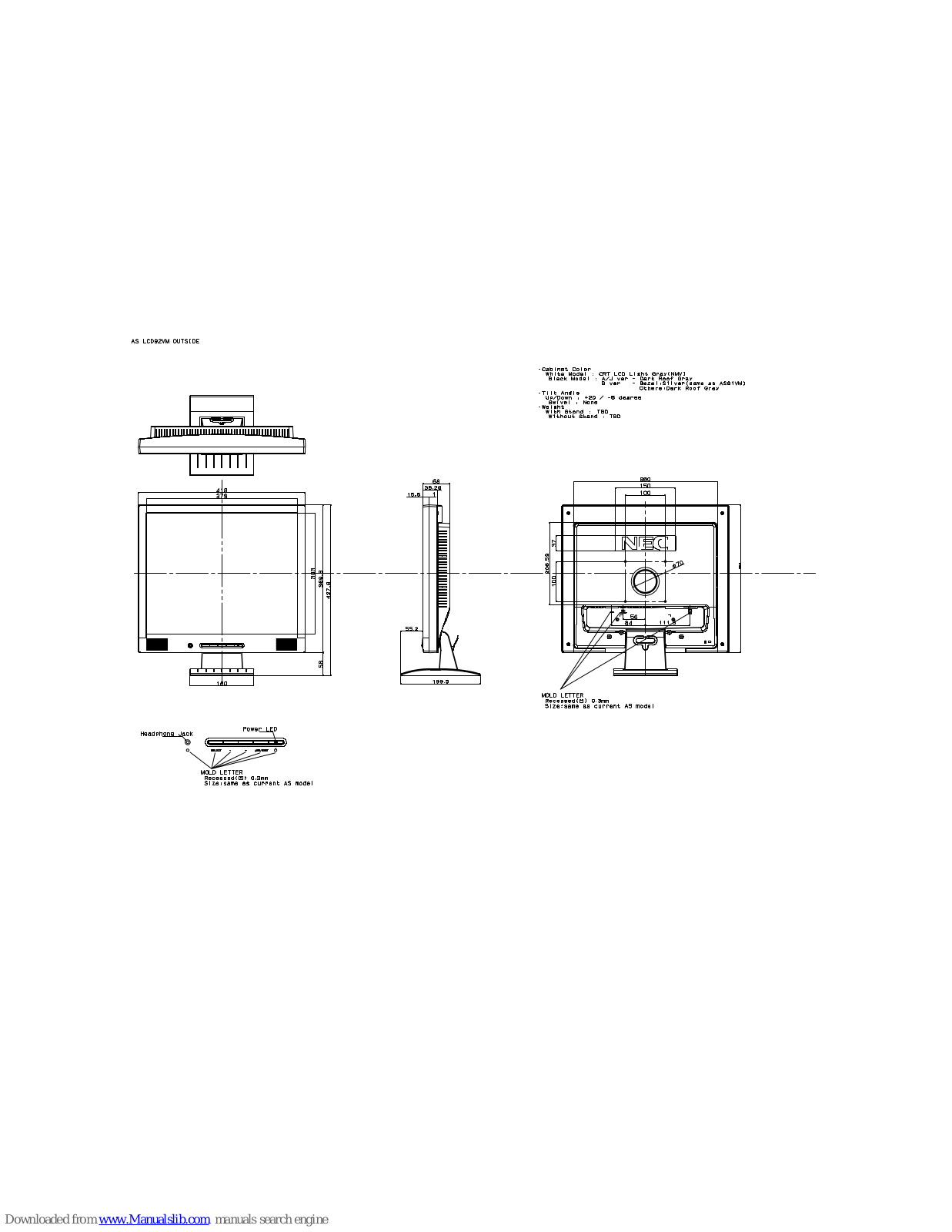 NEC AccuSync LCD92V, ASLCD92V-BK - AccuSync - 19