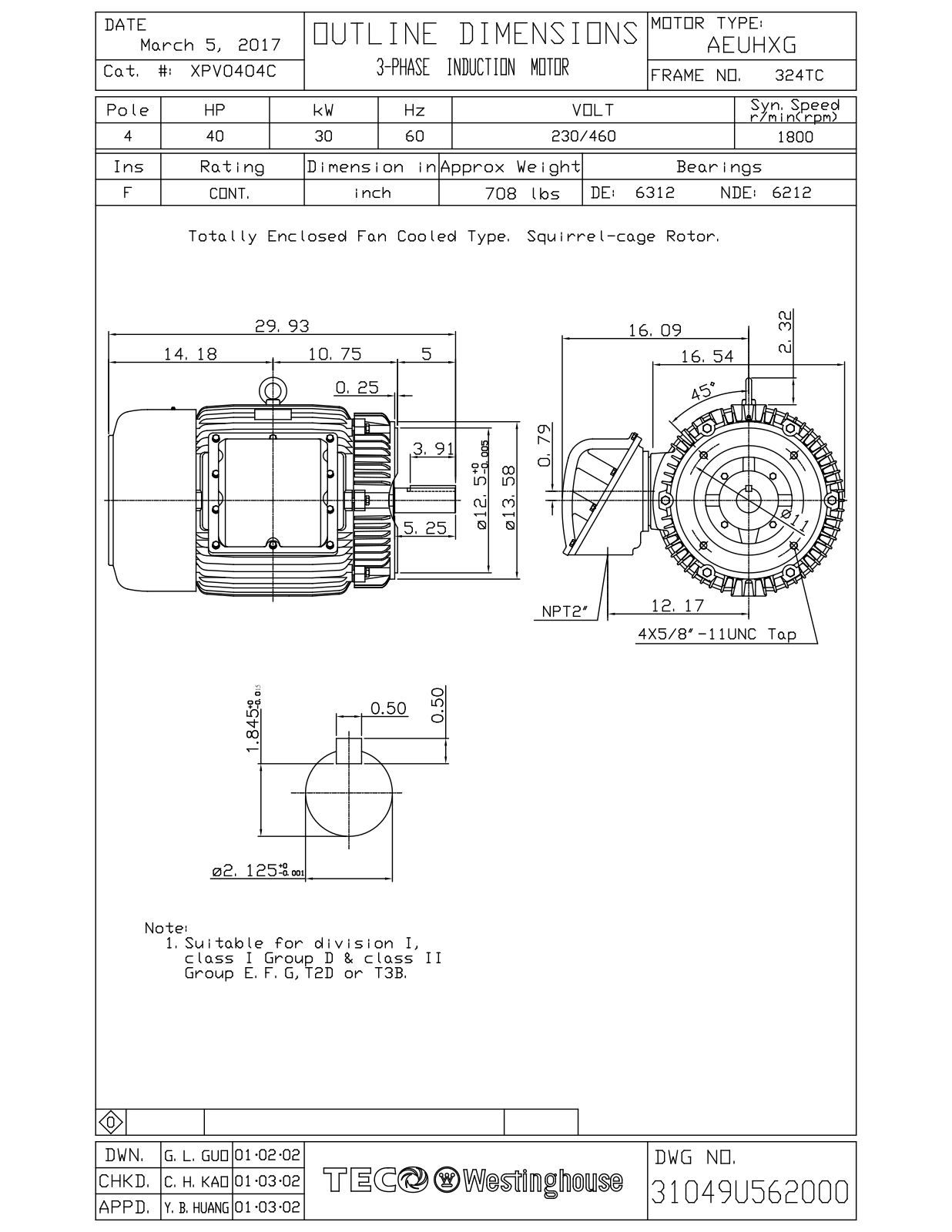 Teco XPV0404C Reference Drawing