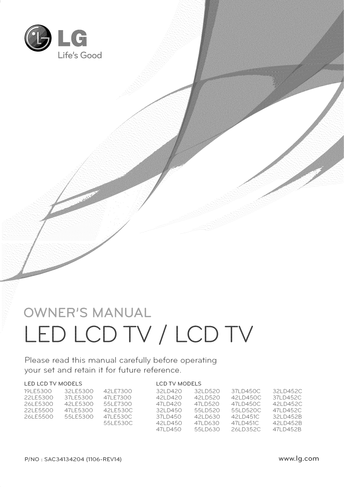 LG 55LD520, 47LD520, 47LD450C, 47LD450, 42LD520 Owner’s Manual
