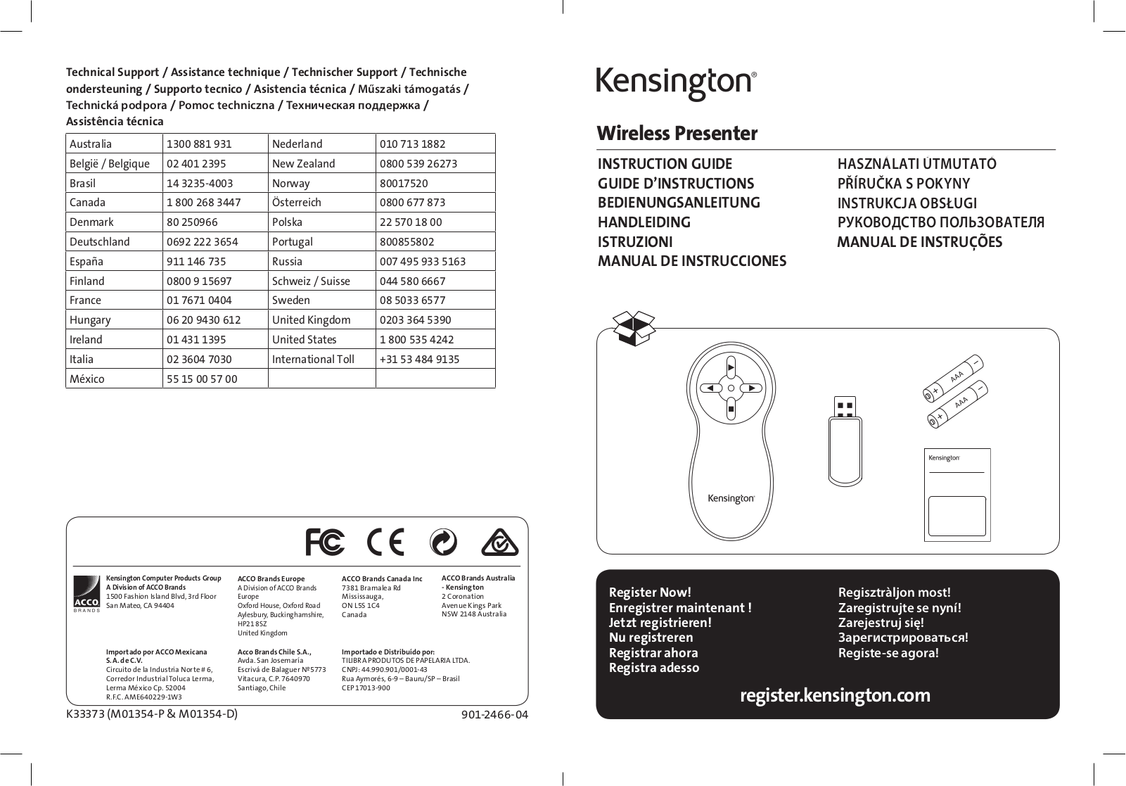 Kensington M01354-P, M01354-D User Manual