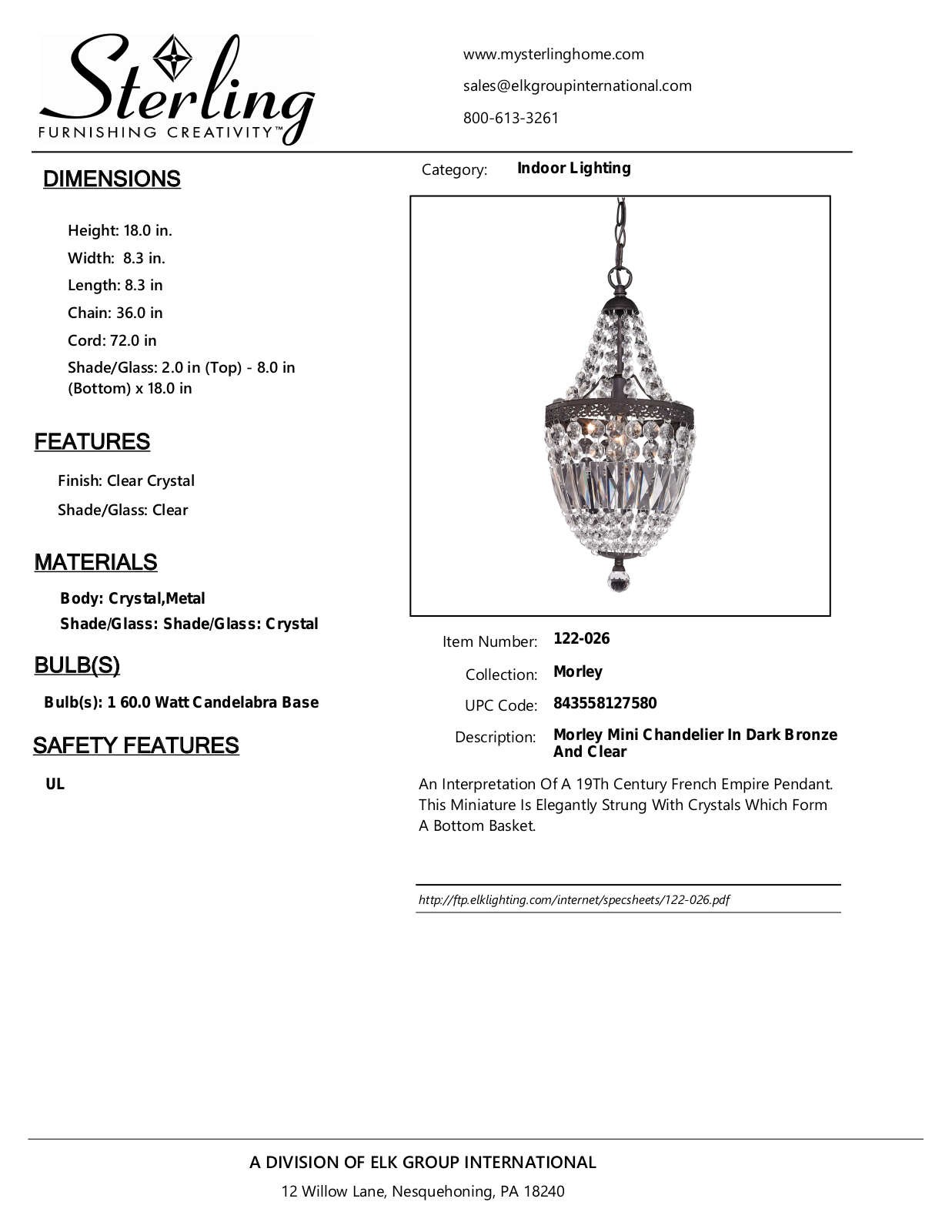 ELK Home 122026 User Manual