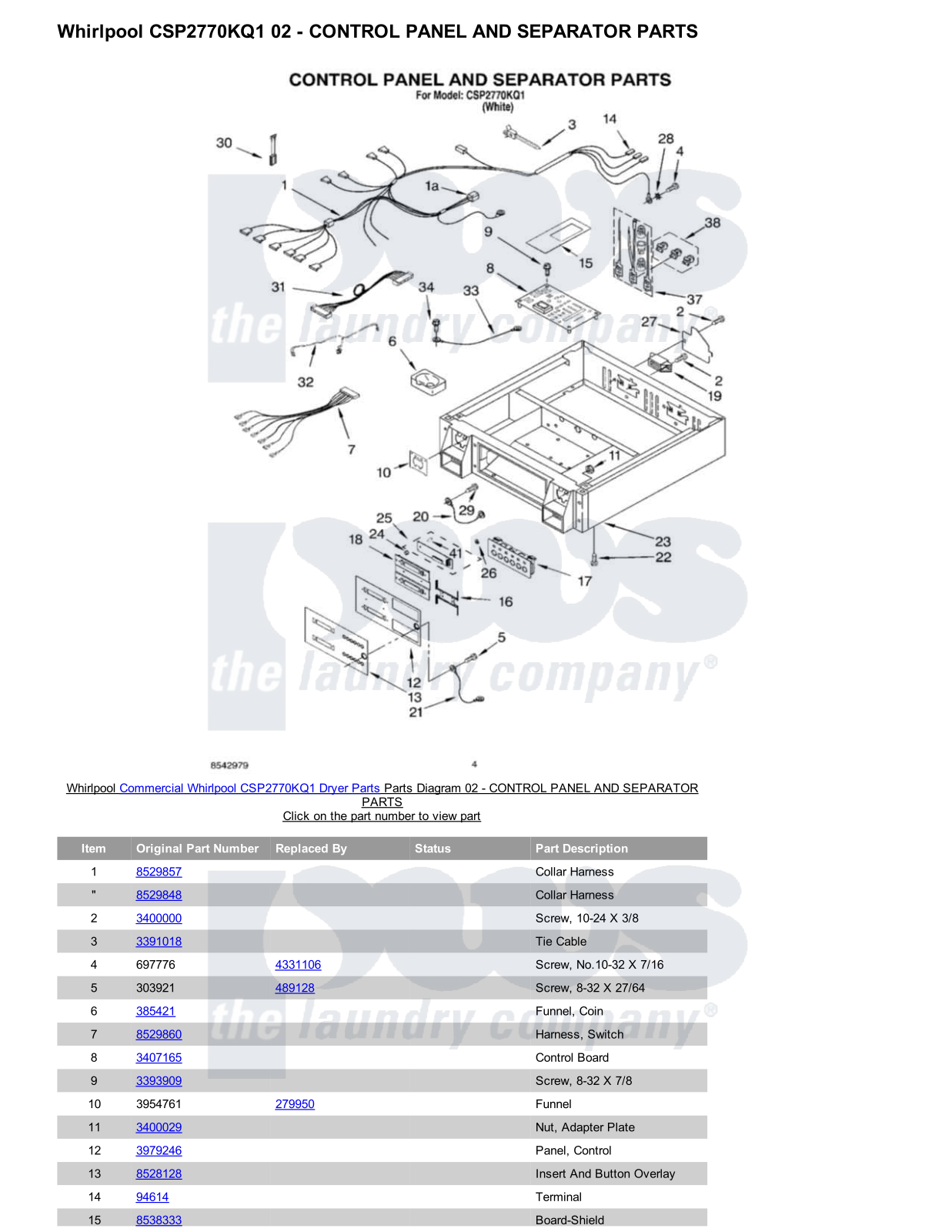 Whirlpool CSP2770KQ1 Parts Diagram