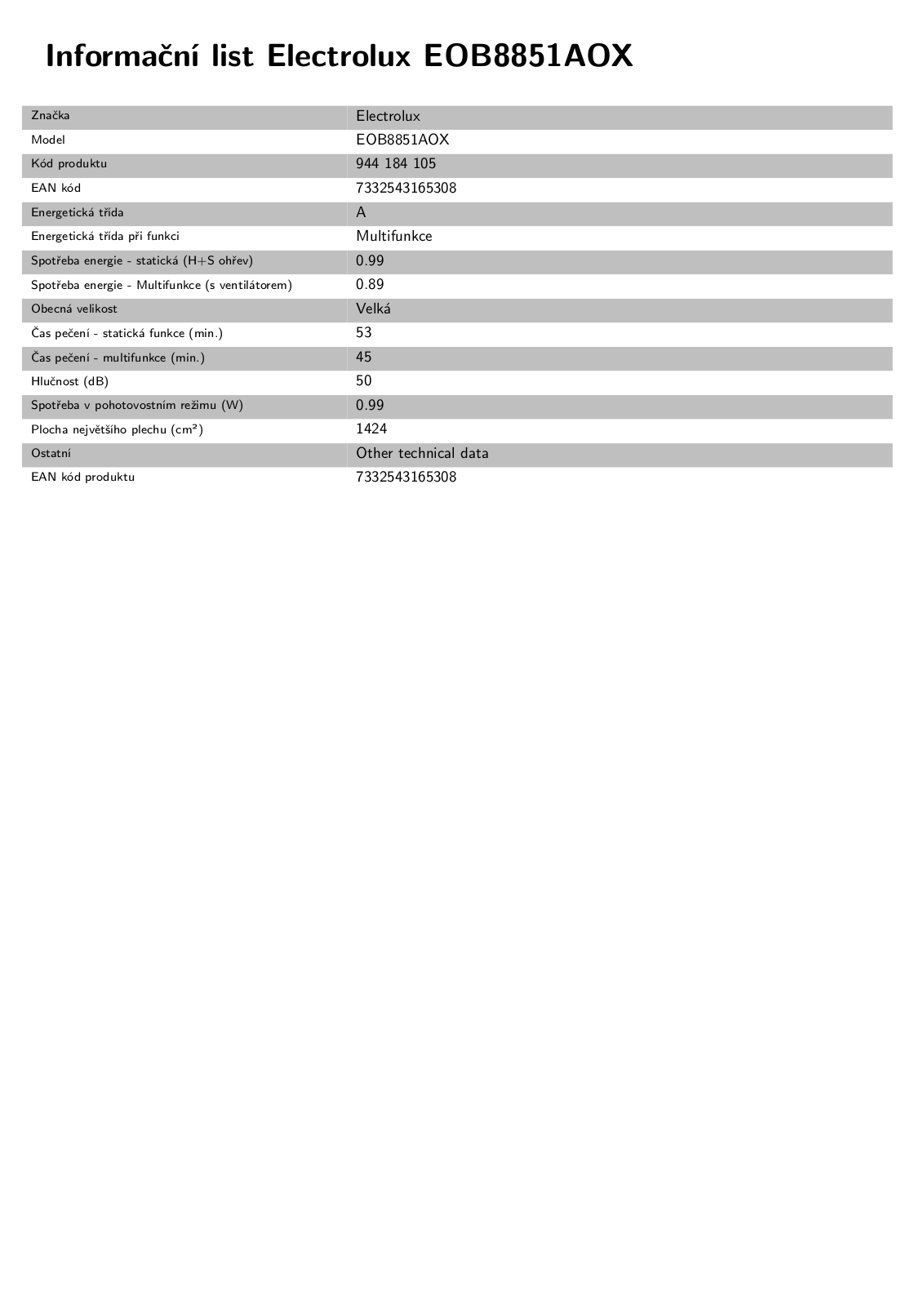 Electrolux EOB8851AOX User Manual