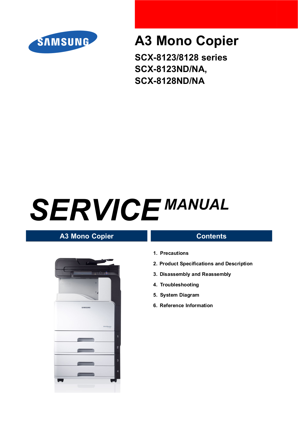 Samsung SCX-8123, SCX-8128 Service Manual. Parts Catalog