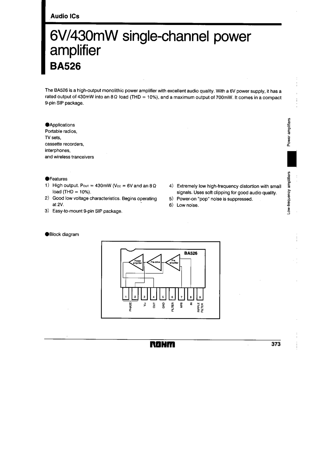 ROHM BA526 Datasheet