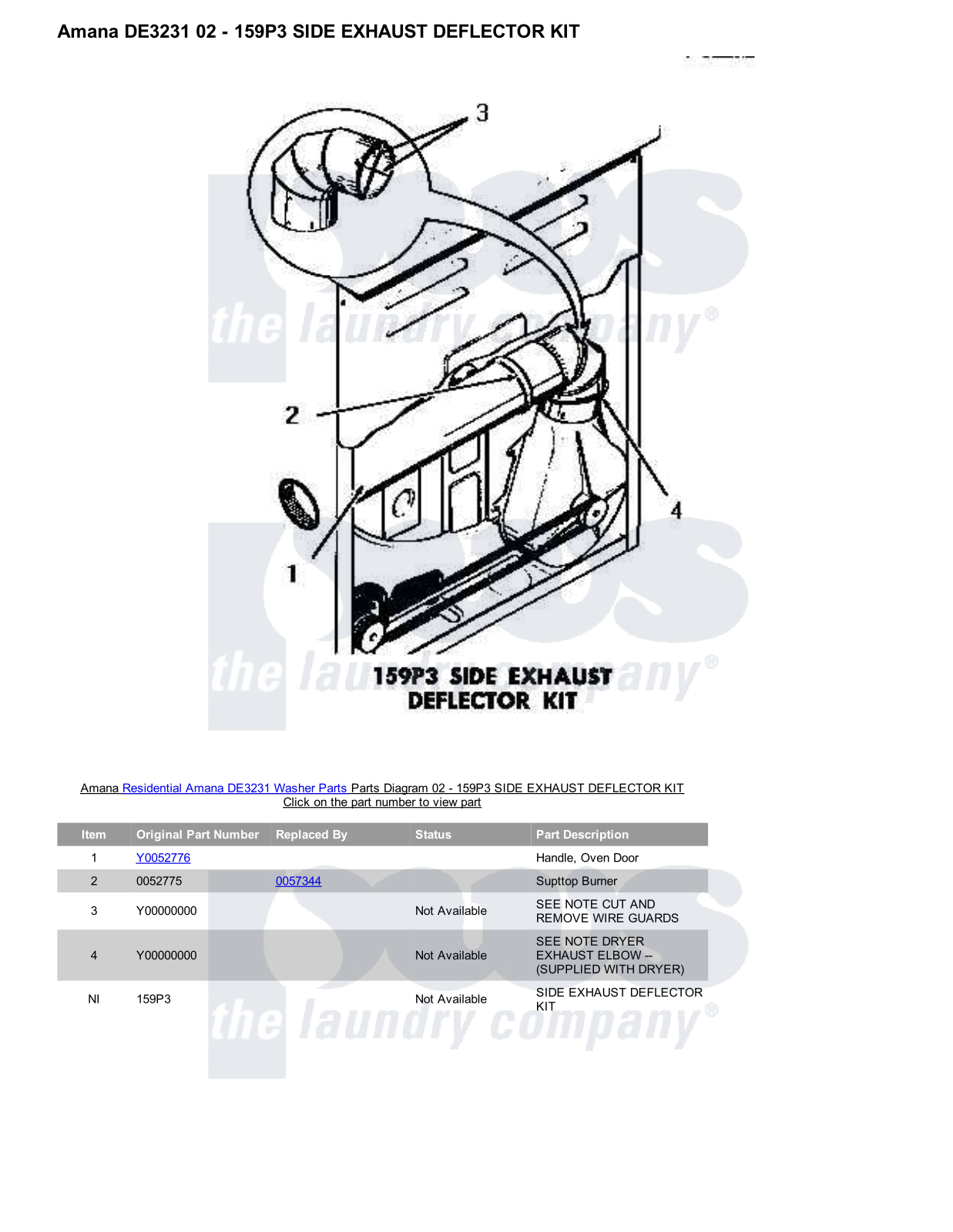 Amana DE3231 Parts Diagram