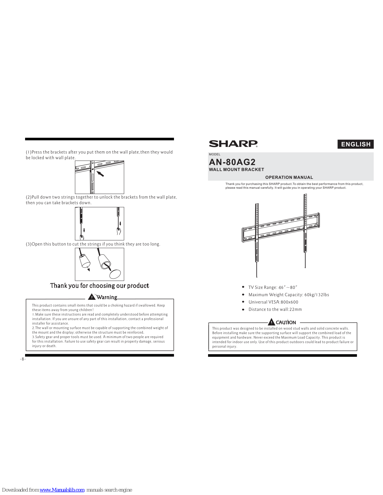 Sharp AN-80AG2 Operation Manual