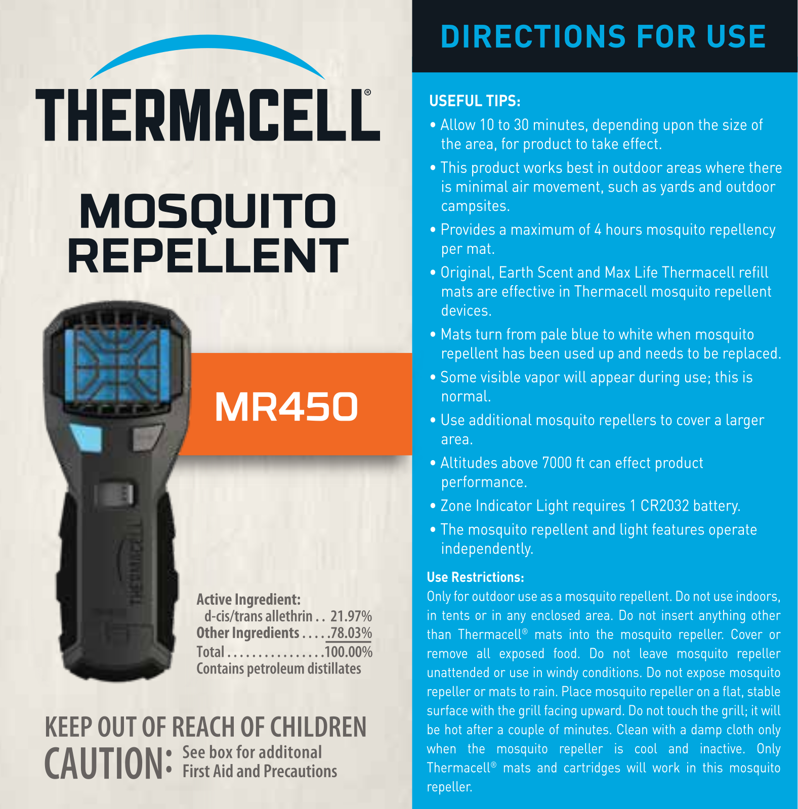Thermacell MR450 User Manual