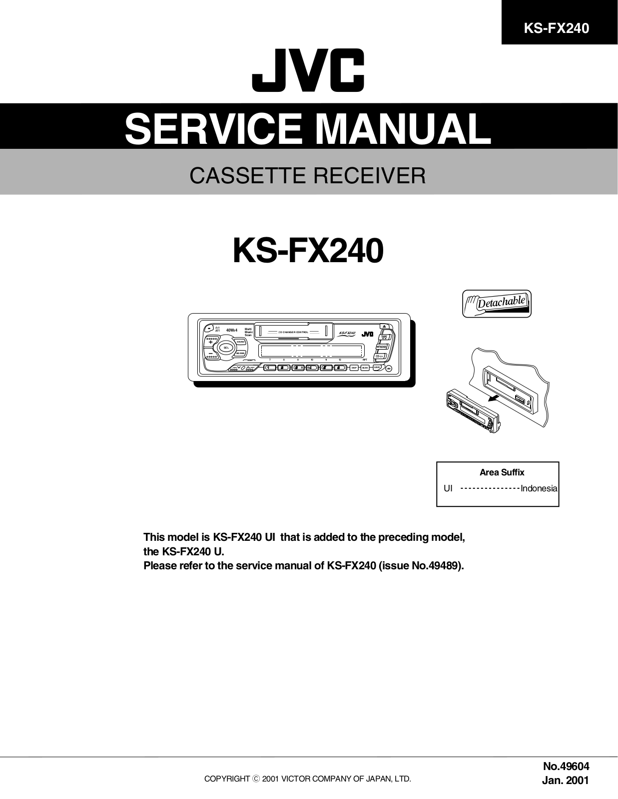 JVC KS-FX240 Service Manual