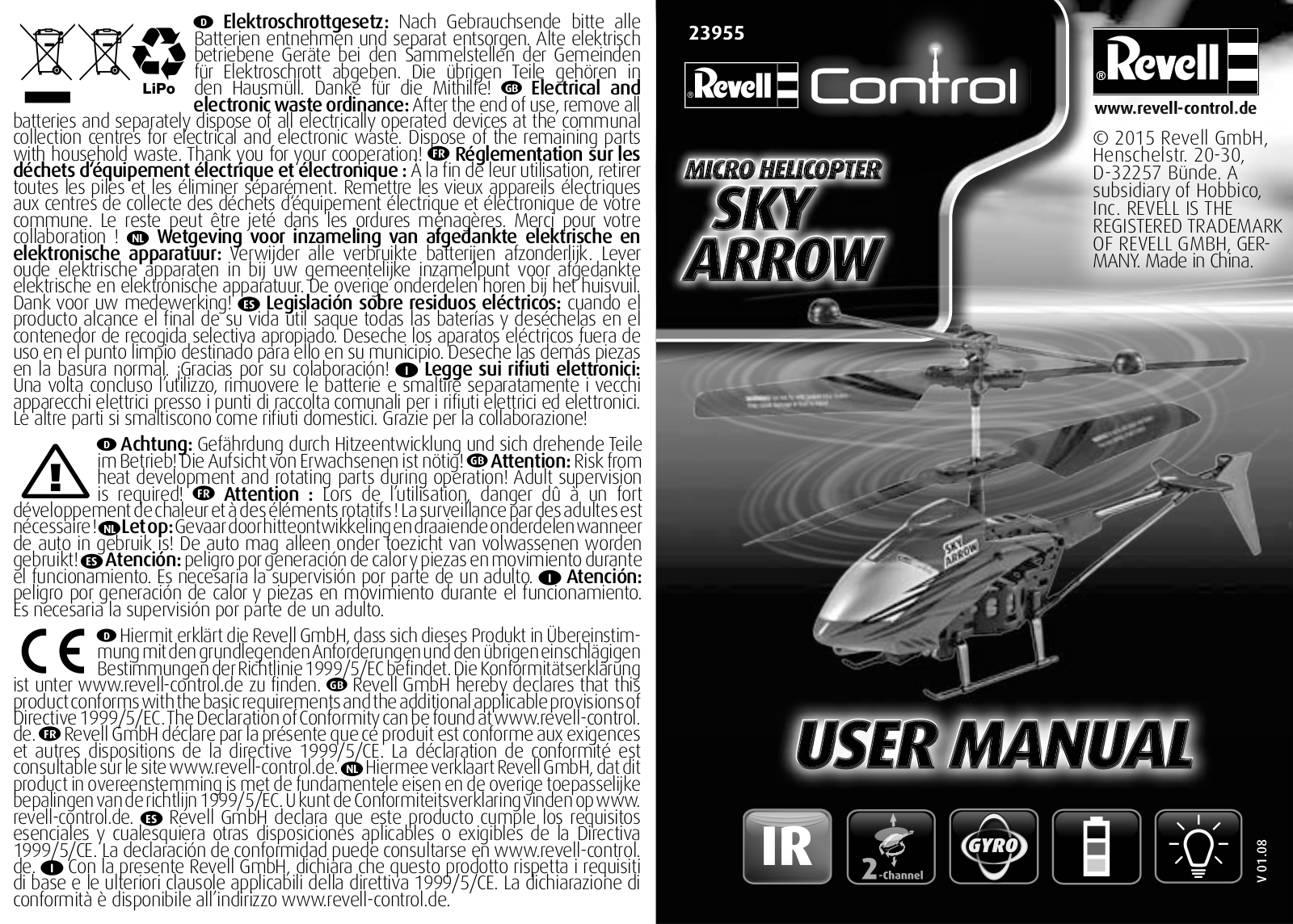 REVELL SKY ARROW User Manual