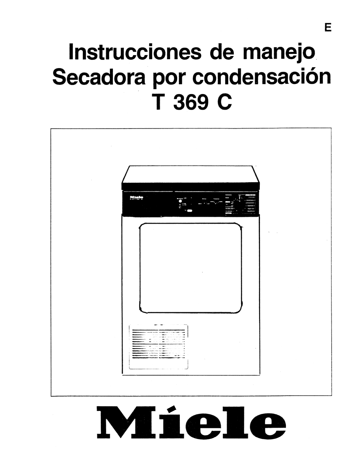 Miele T369C User Manual