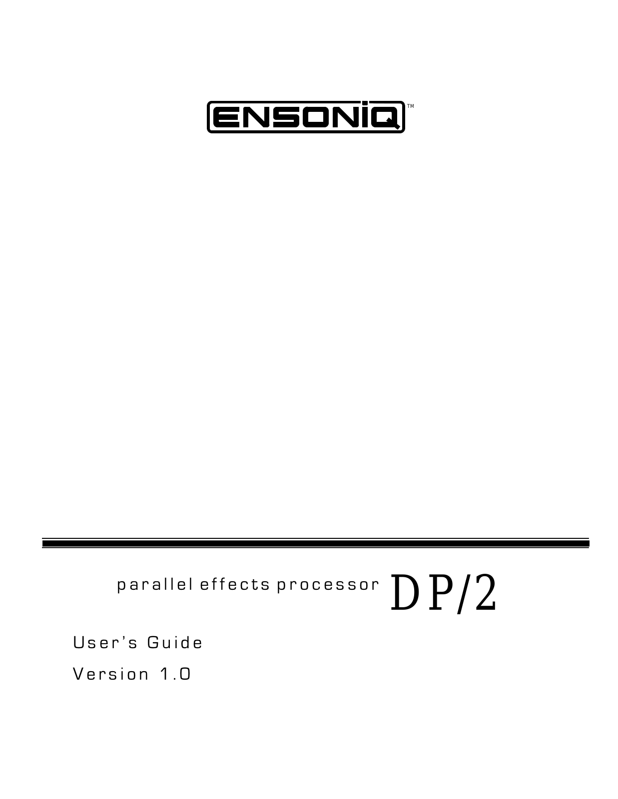 Ensoniq Corporation DP 2 User's Guide