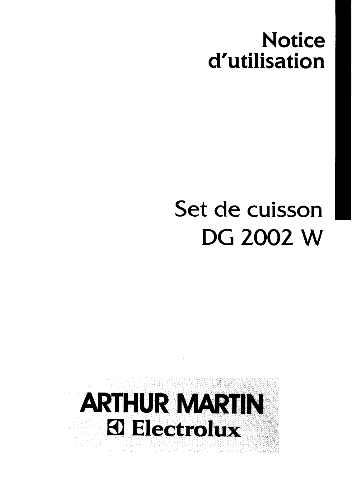 Arthur martin DG2002W User Manual