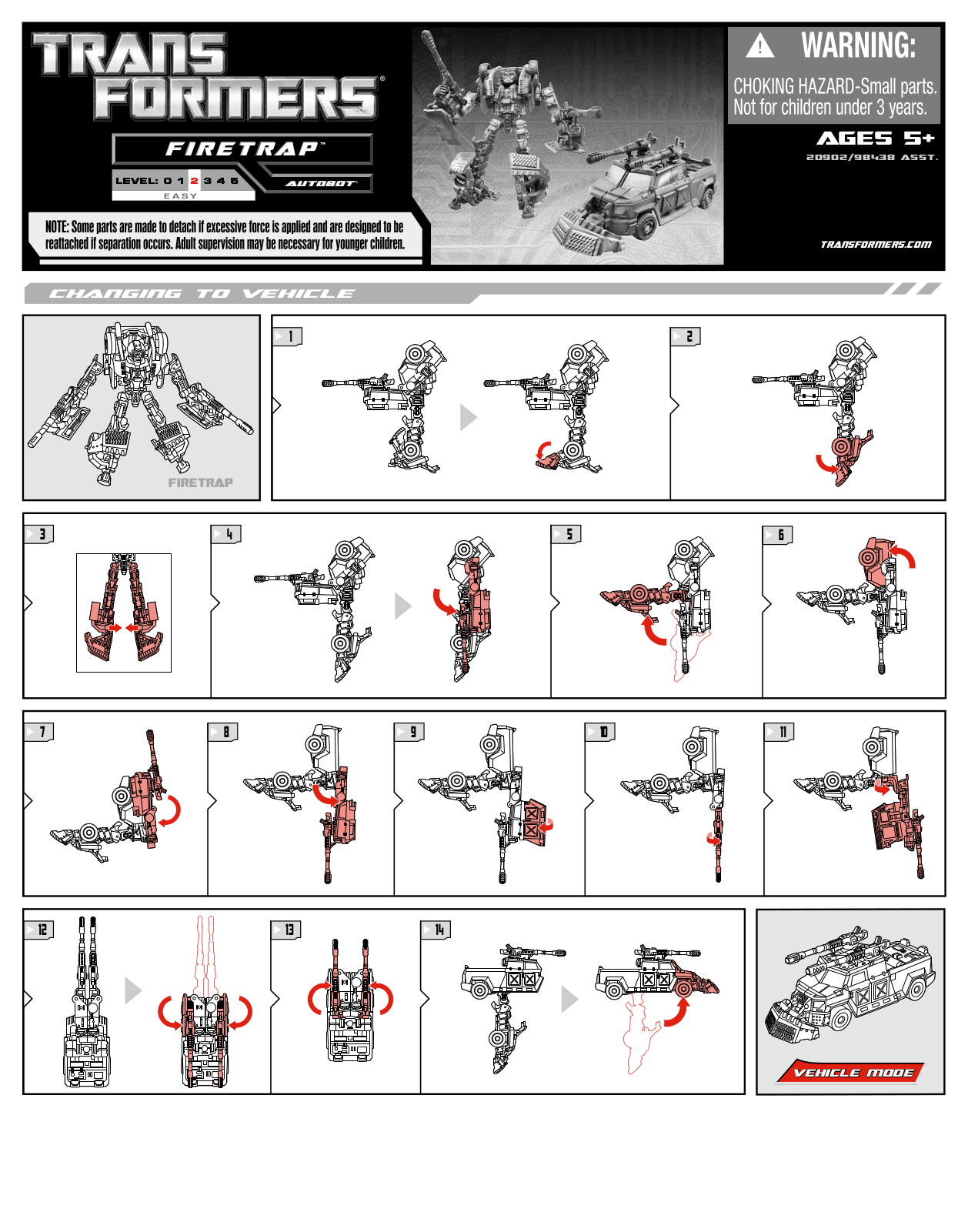 HASBRO Transformers Firetrap User Manual