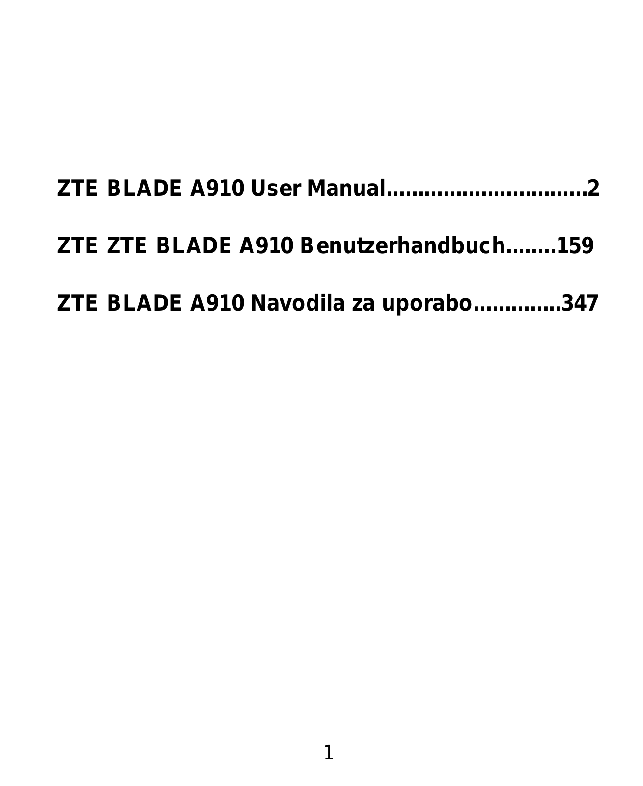 ZTE Blade A910 Operating Instructions