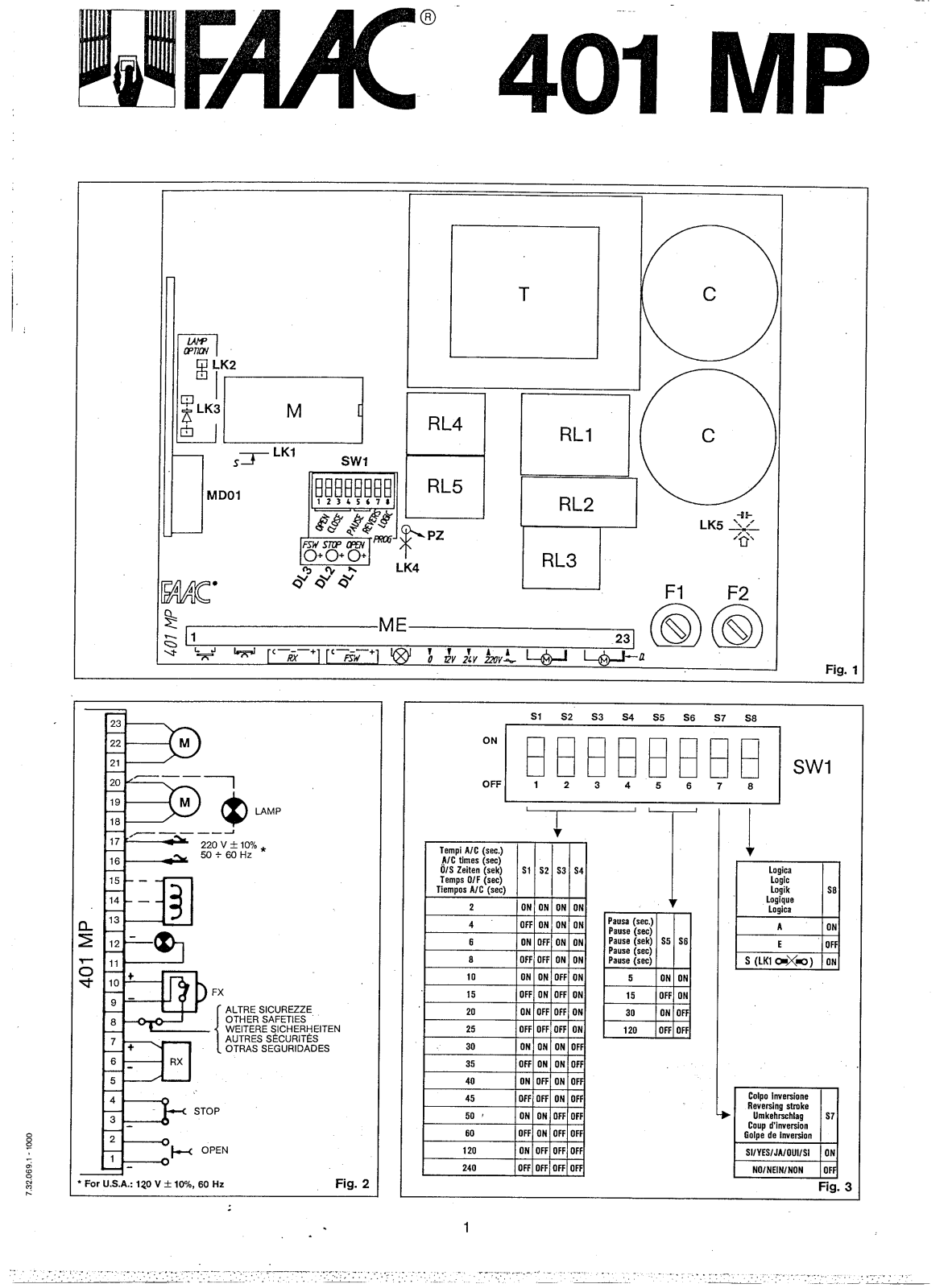 FAAC 401 MP User Manual