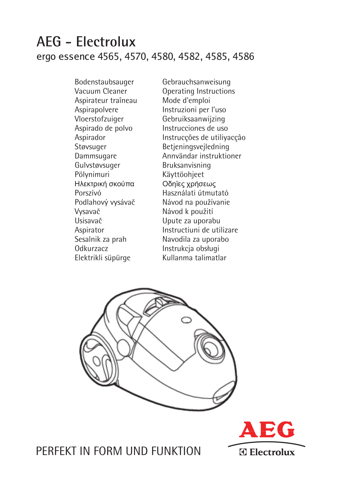 Aeg 4565, 4570, 4580, 4582, 4585 Operating Manual