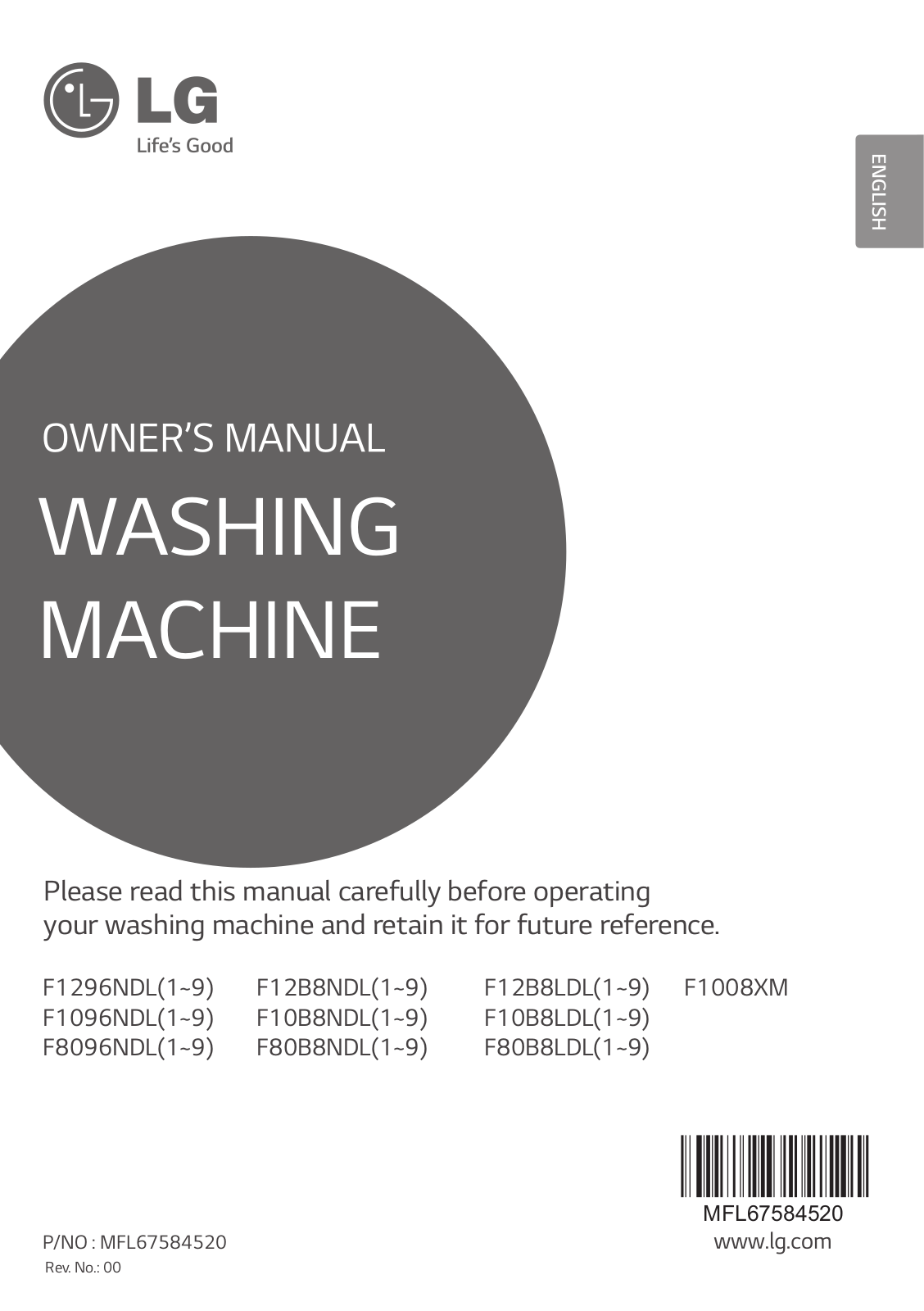 LG F1008XM Owner’s Manual