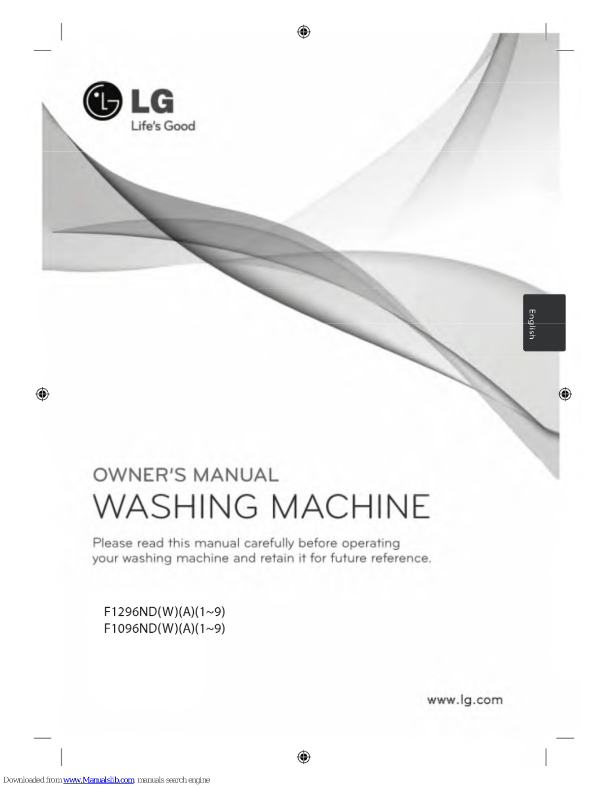 LG F1096, F1296, F1096W SERIES, F1096A SERIES, F1096WA SERIES Owner's Manual