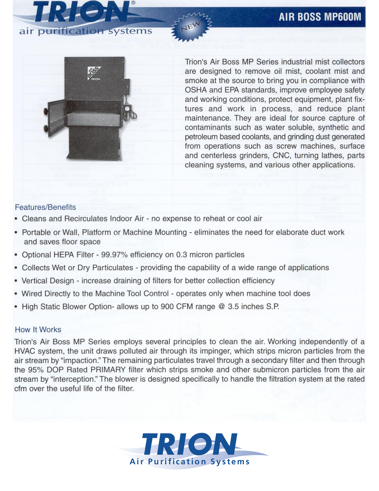 Trion MP600M User Manual