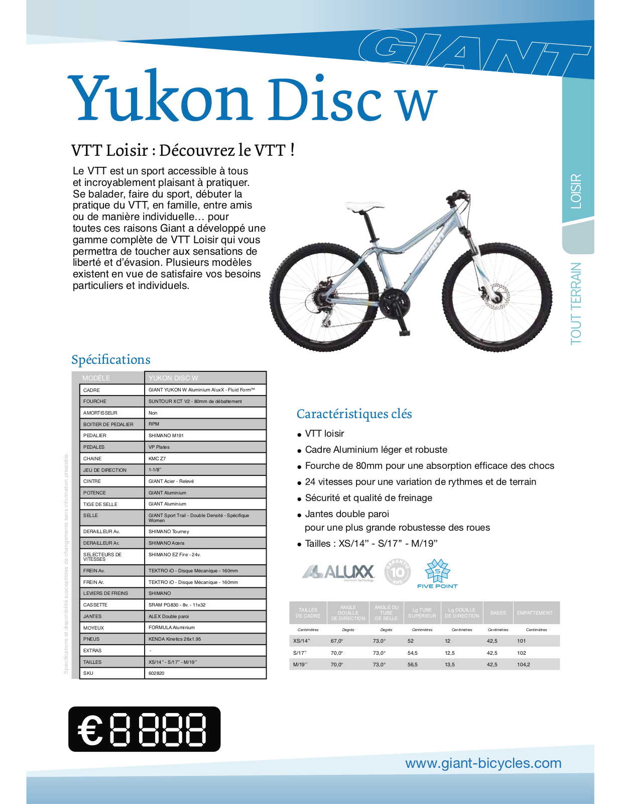 GIANT YUKON DISC W User Manual