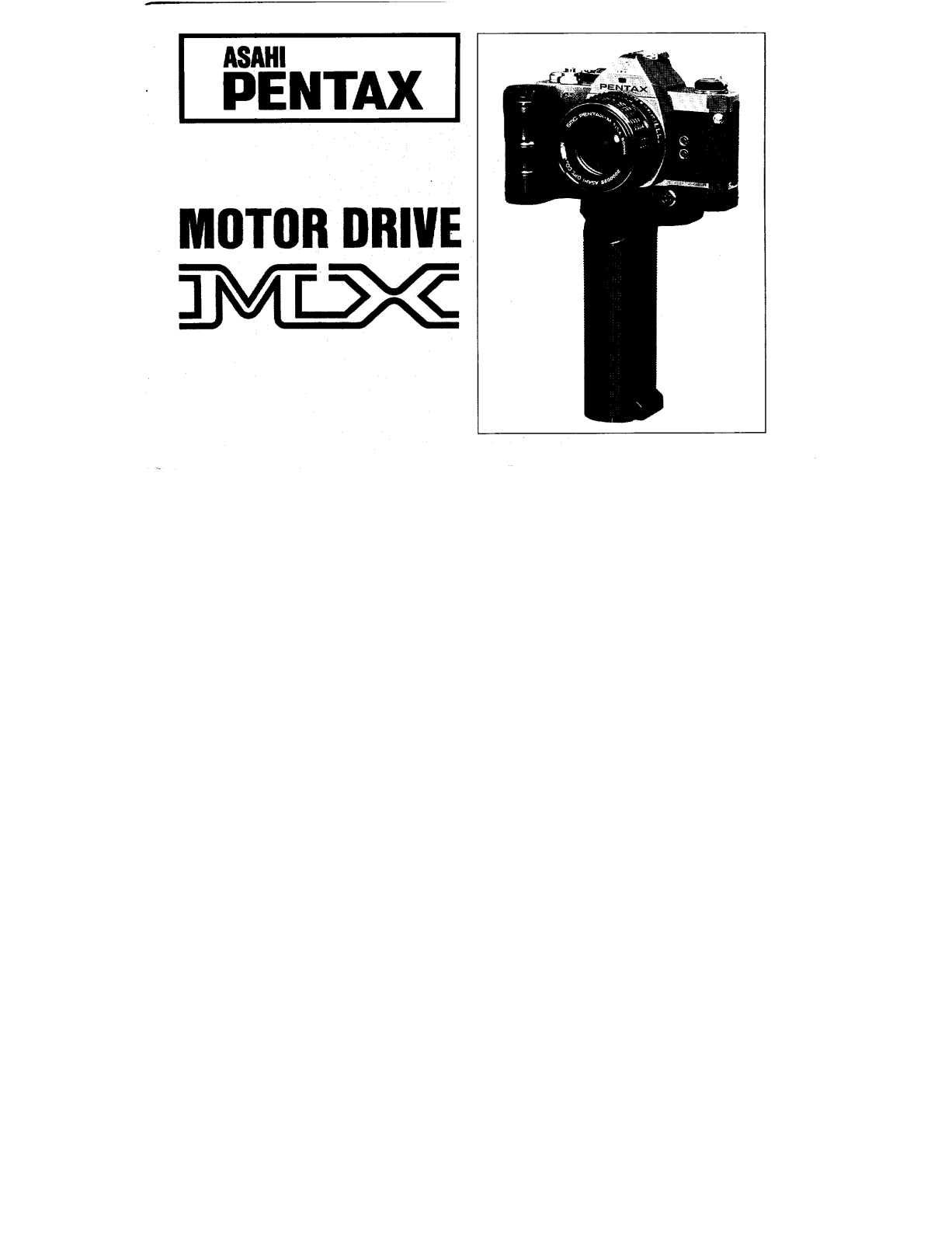 Pentax MOTOR DRIVE MX Operating Manual