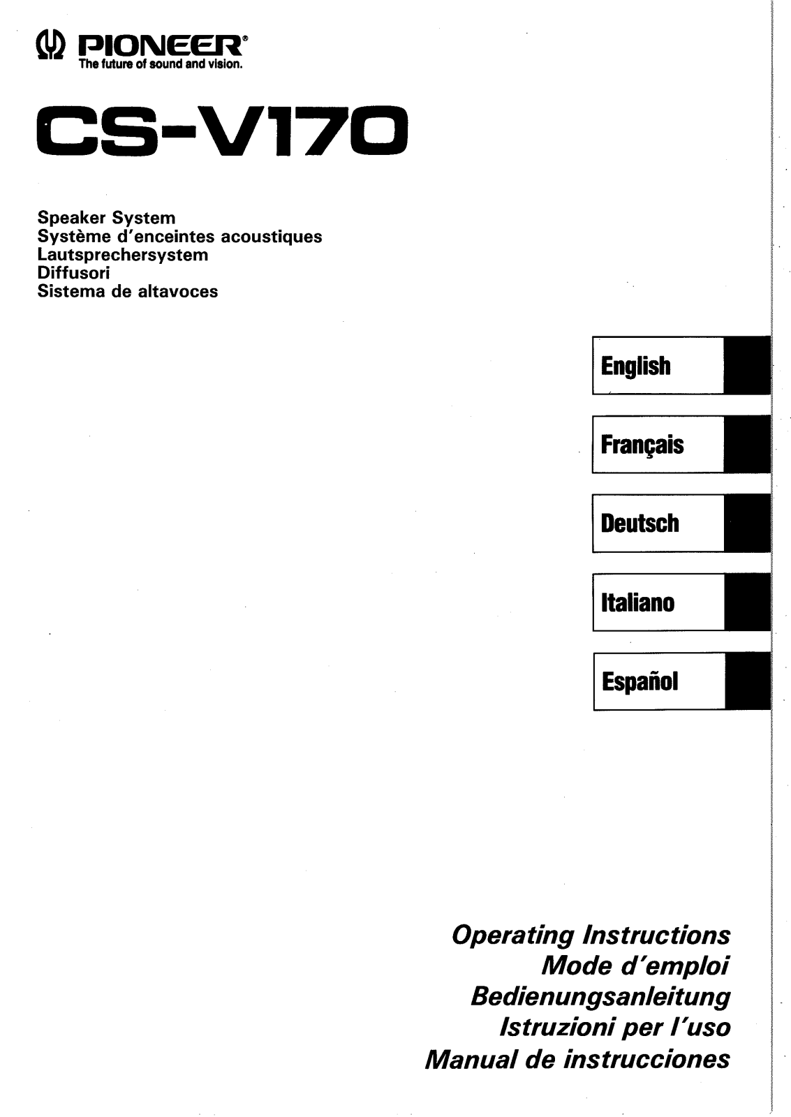 Pioneer CS-V170 User Manual