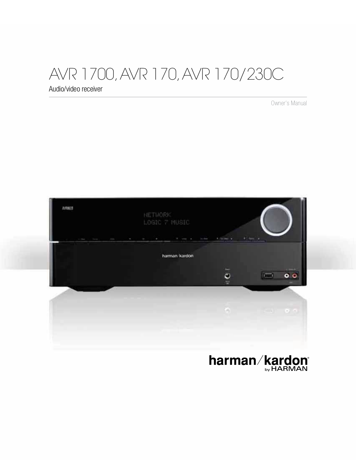 Harman-Kardon AVR 170 User Manual