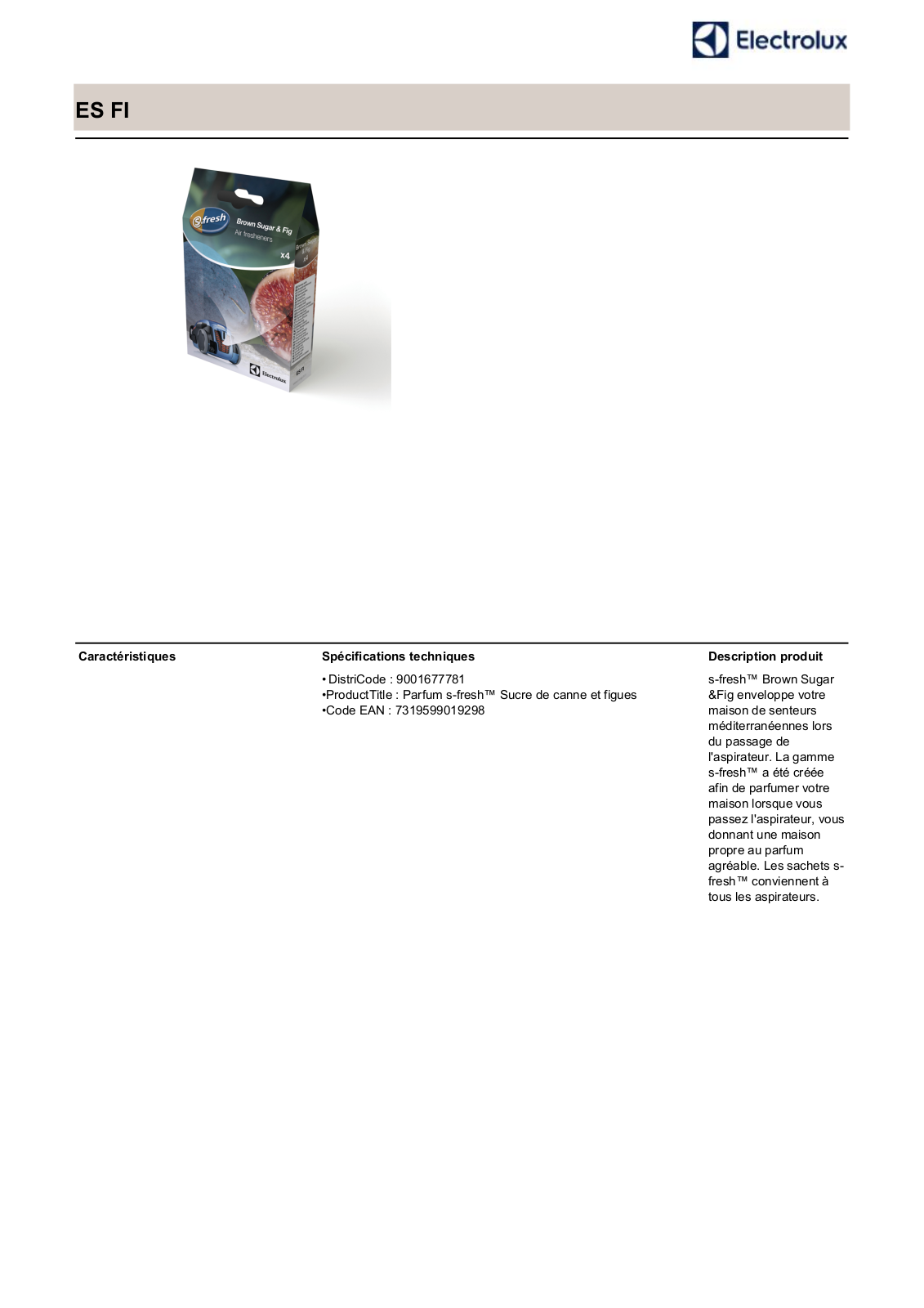Electrolux ES FI product sheet - ManualMachine.com