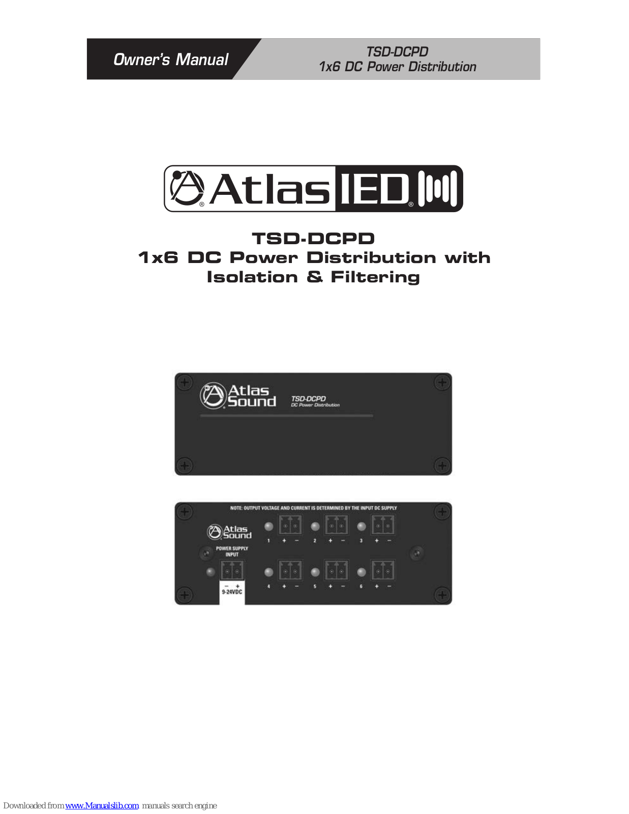 Atlas IED TSD-DCPD Owner's Manual