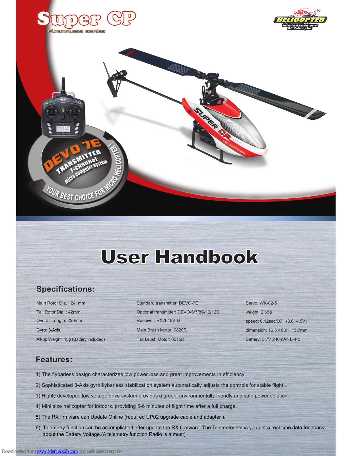 Walkera Super CP User Handbook Manual