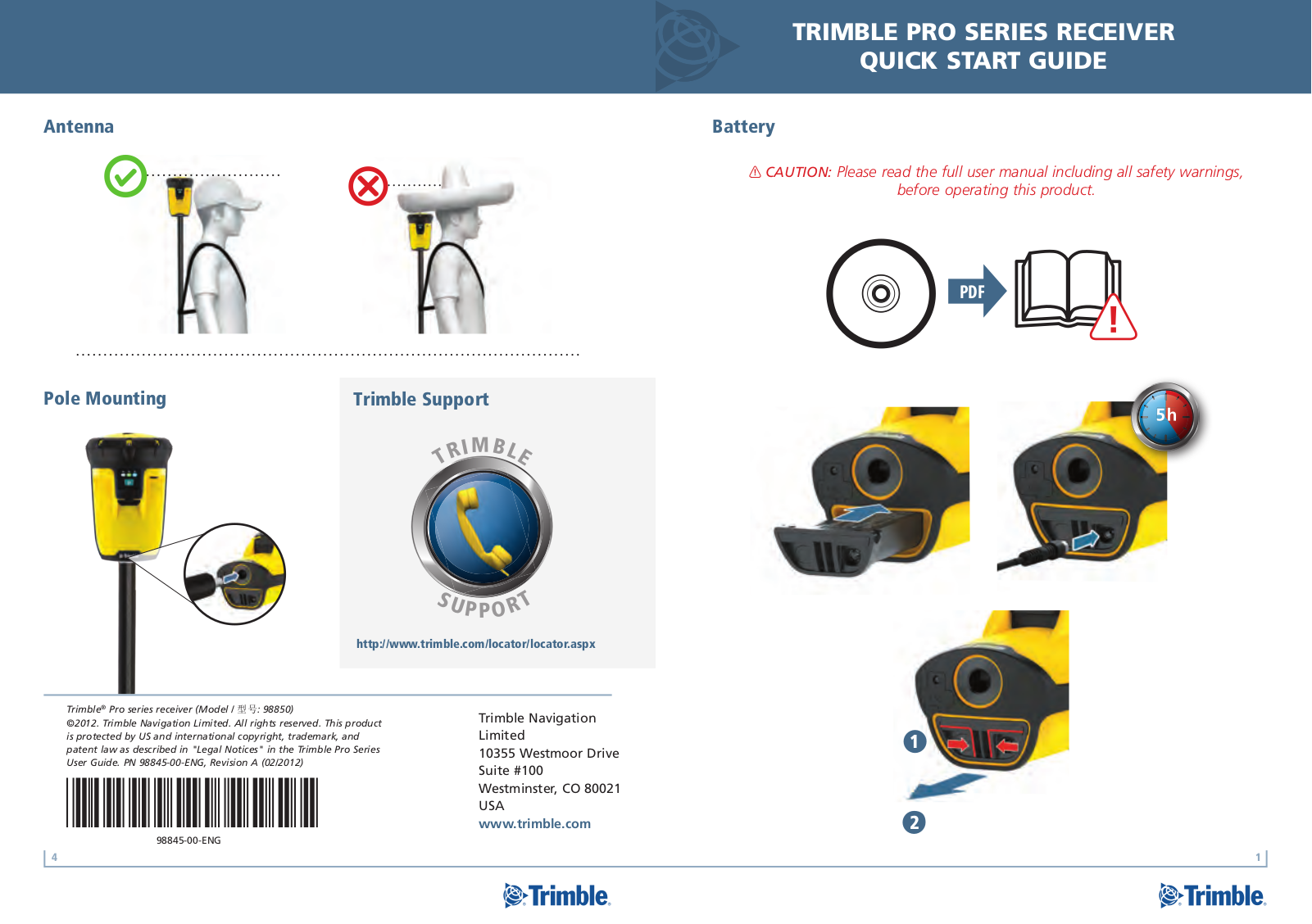 Trimble 98850 Users Manual