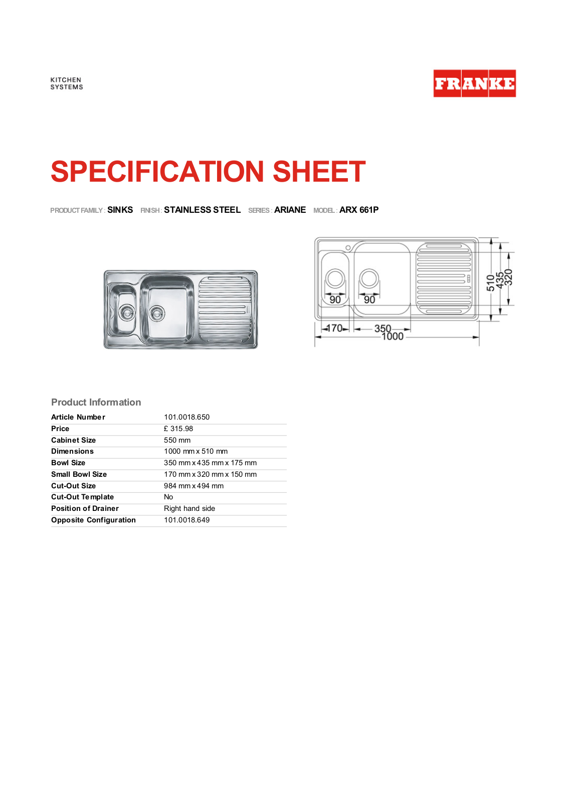 Franke Foodservice ARX 661P User Manual