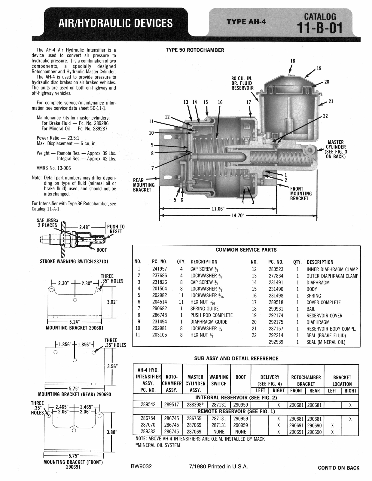 BENDIX 11-B-01 User Manual