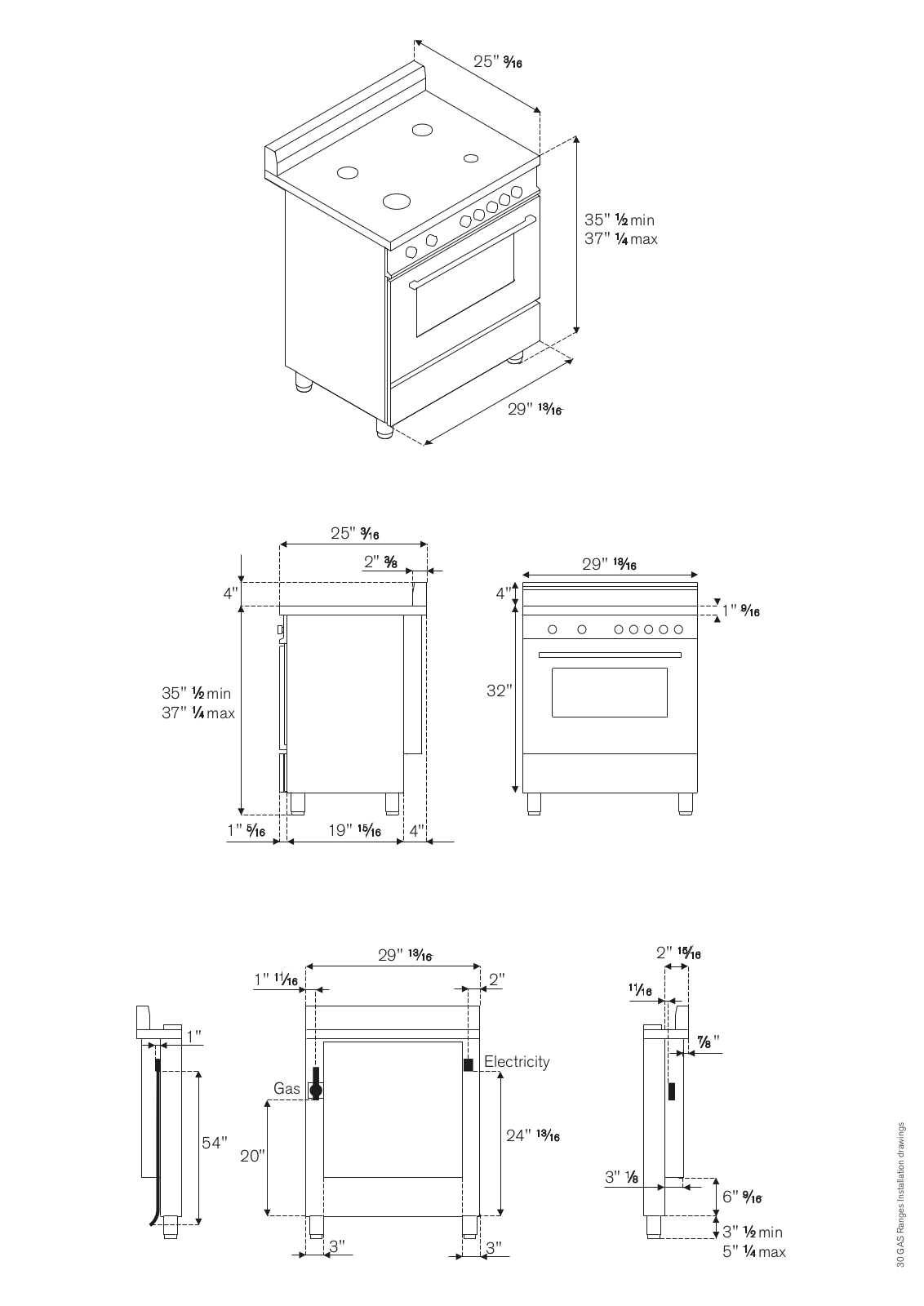 Bertazzoni PRO304GASARLP, PRO304GASNELP, PRO304GASRO, PRO304GASROLP, PRO304GASBI Installation Guide