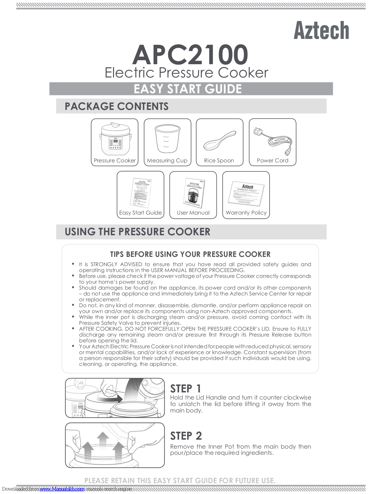 Aztech APC2100 Easy Start Manual