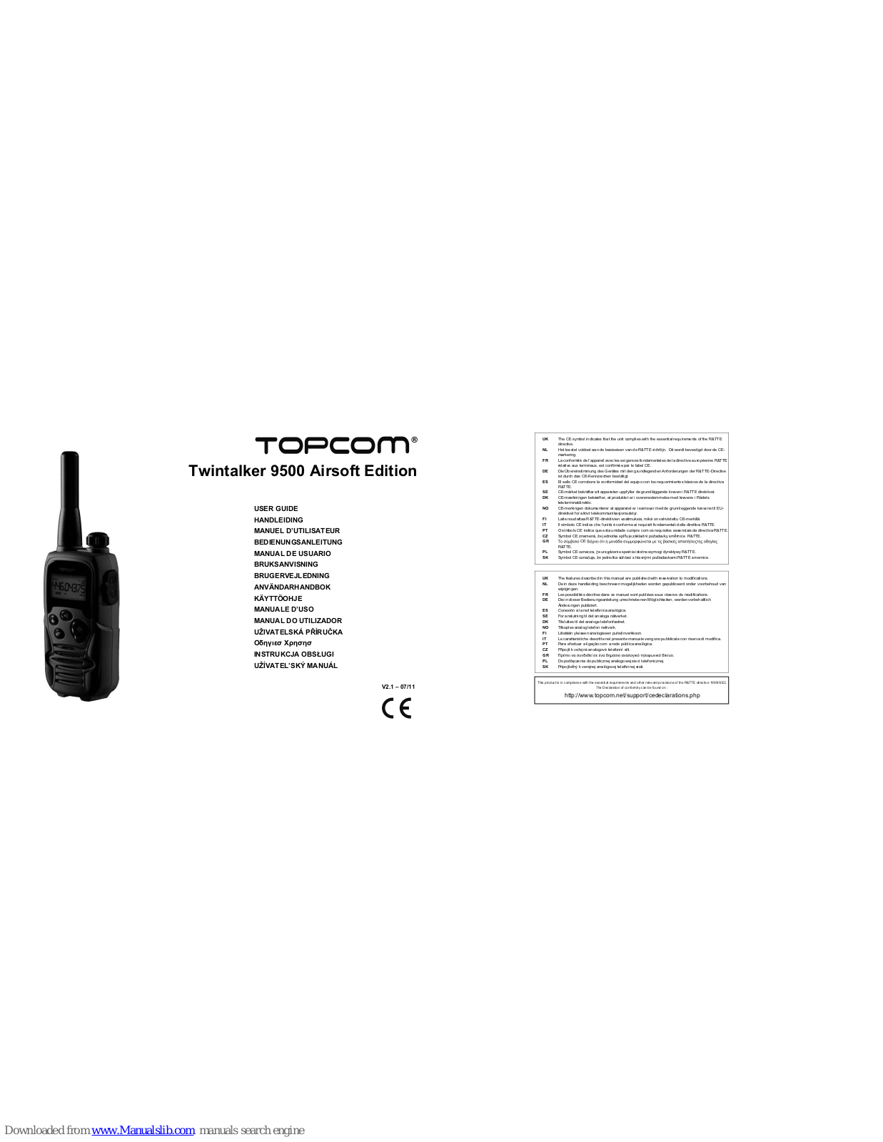 Topcom Twintalker 9500 Airsoft Edition User Manual