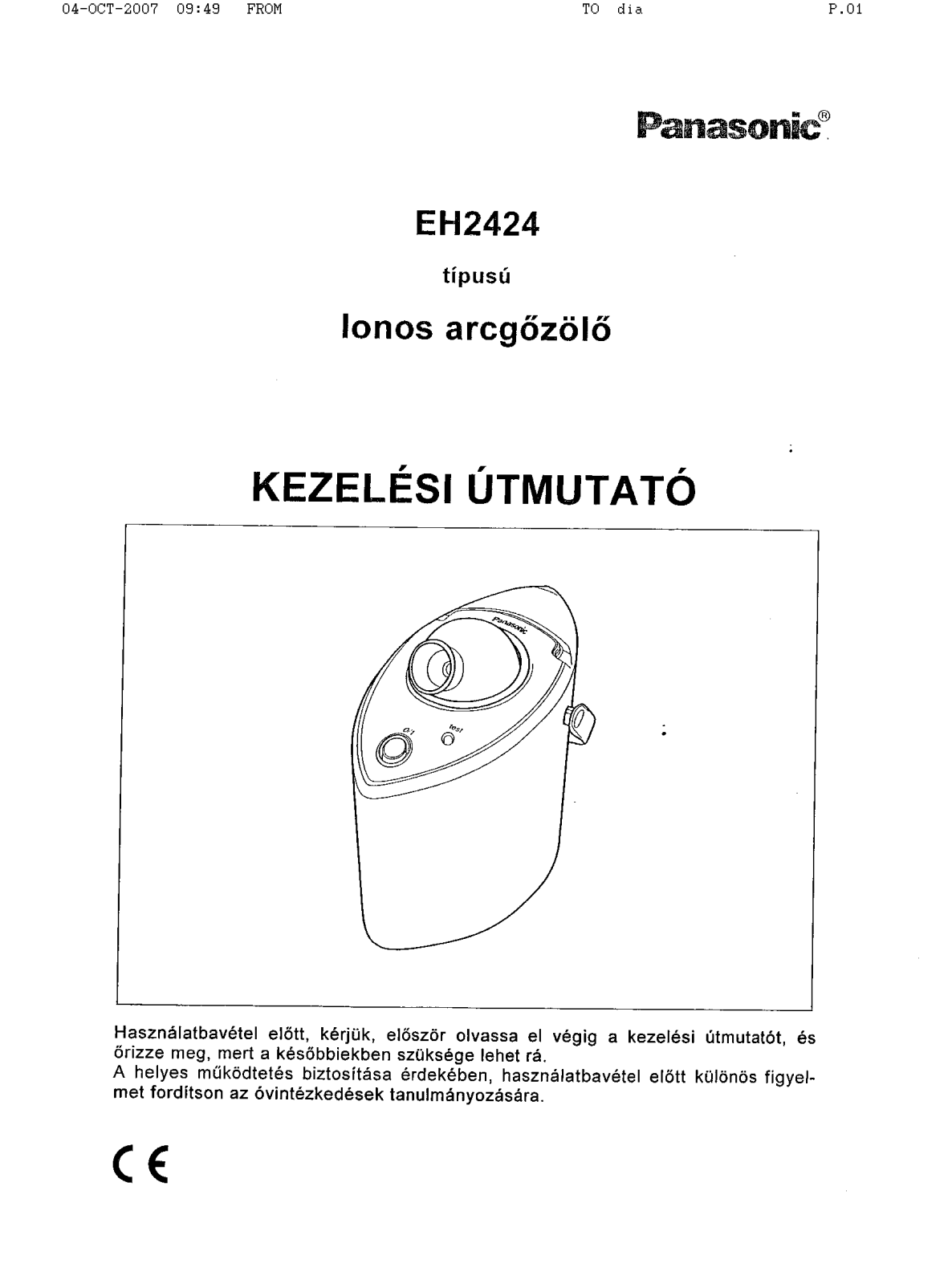 Panasonic EH-2424 User Manual