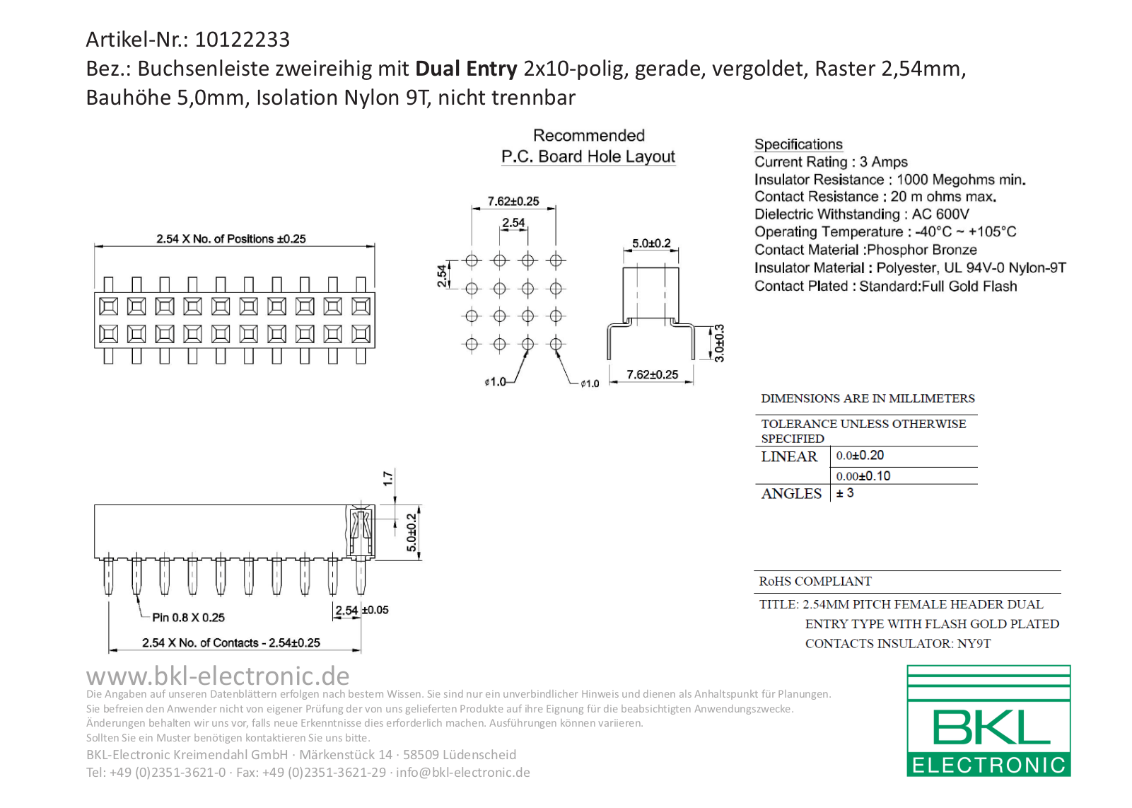 BKL BKL 10122233 Datasheet - ManualMachine.com