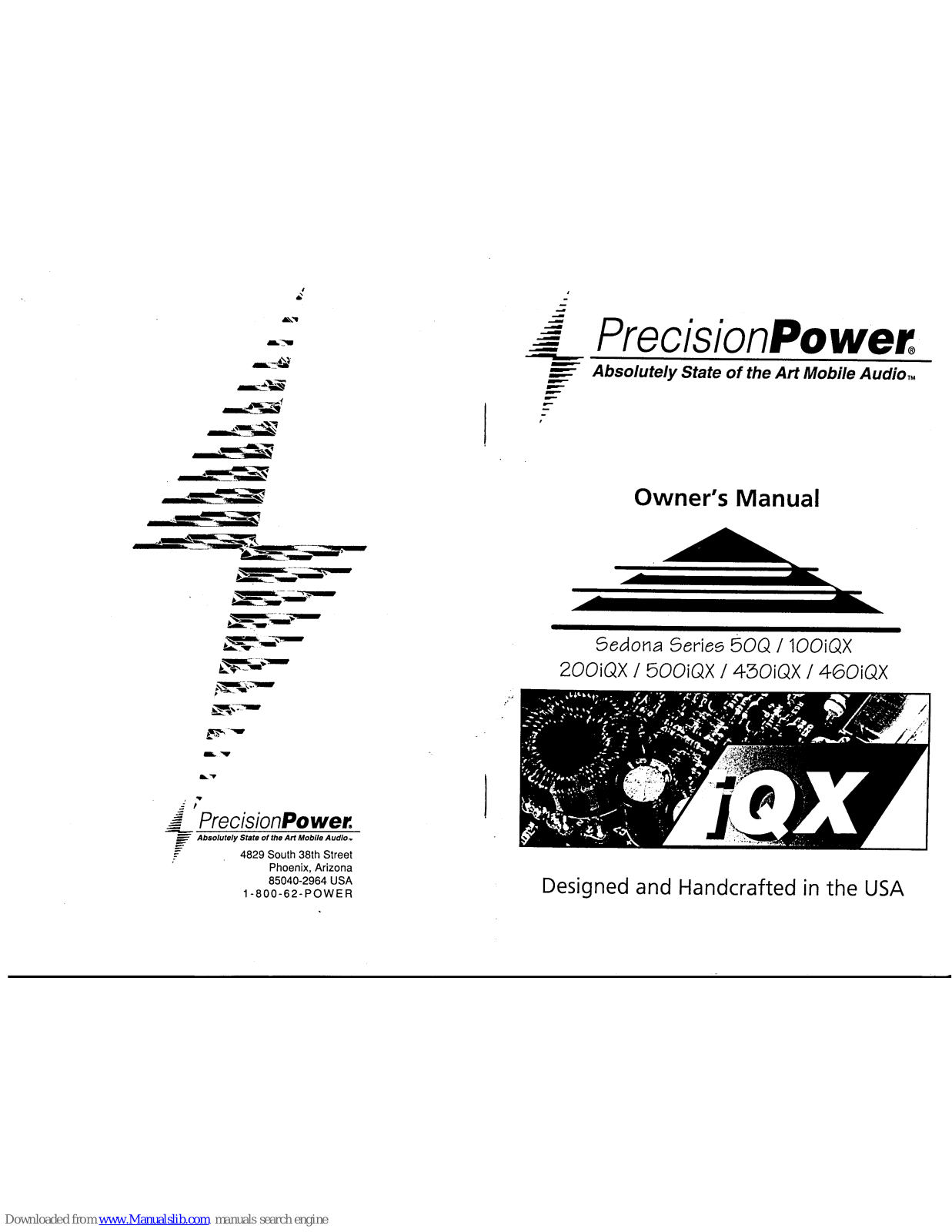 Precision Power 50Q, 100iQX, 200iQX, 500iQX, 460iQX Owner's Manual