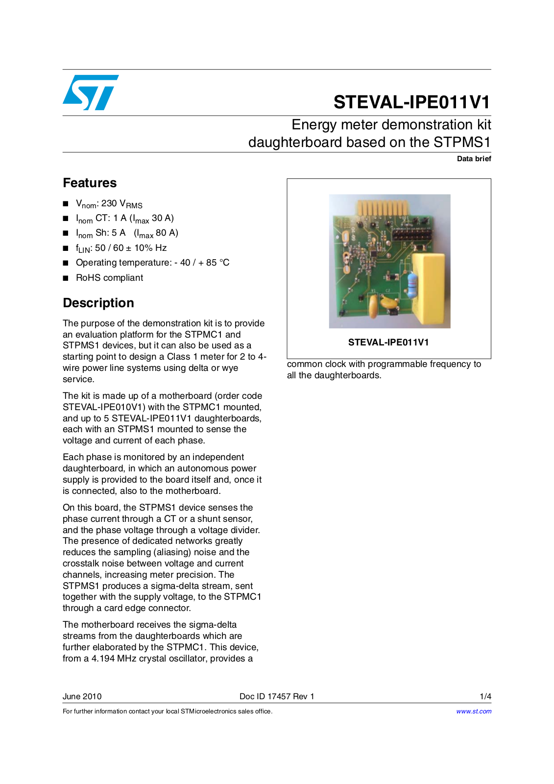 ST IPE011V1 User Manual